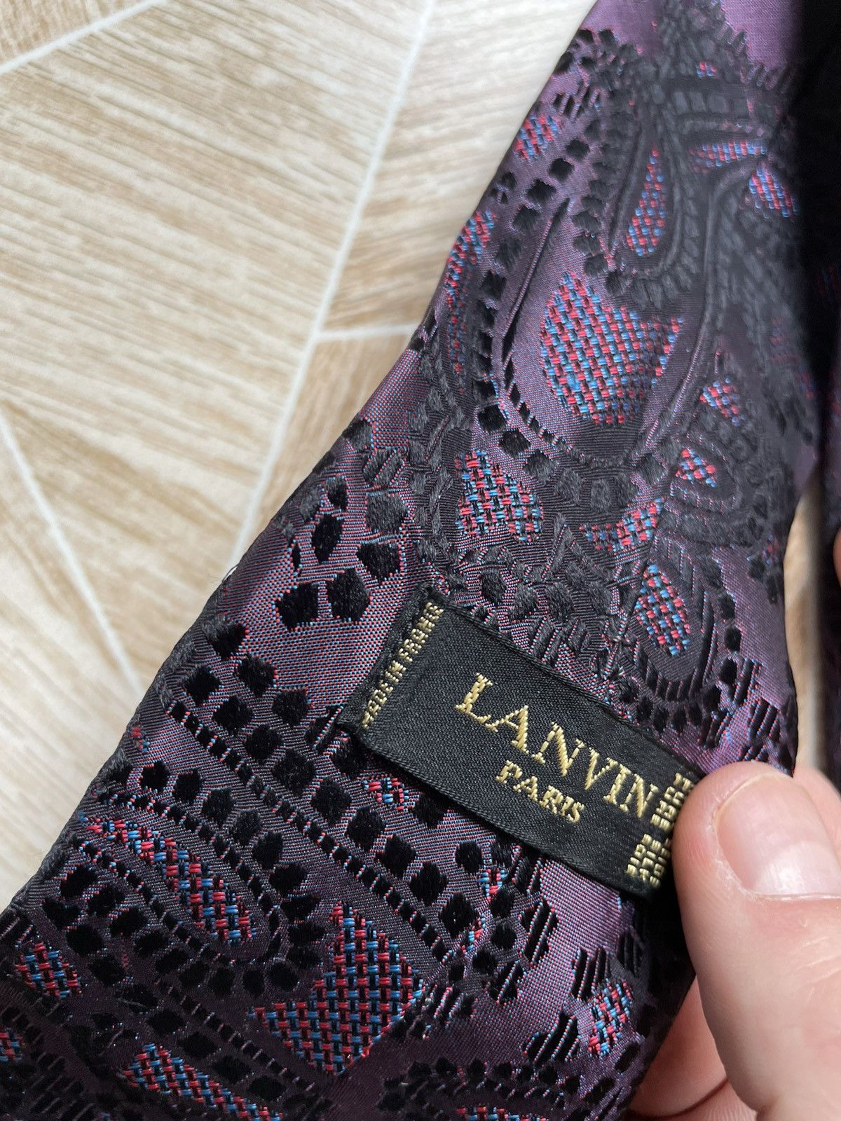 Designer × Lanvin Lanvin Paris Designer Made In France Multi Color Silk Tie Size ONE SIZE - 8 Thumbnail