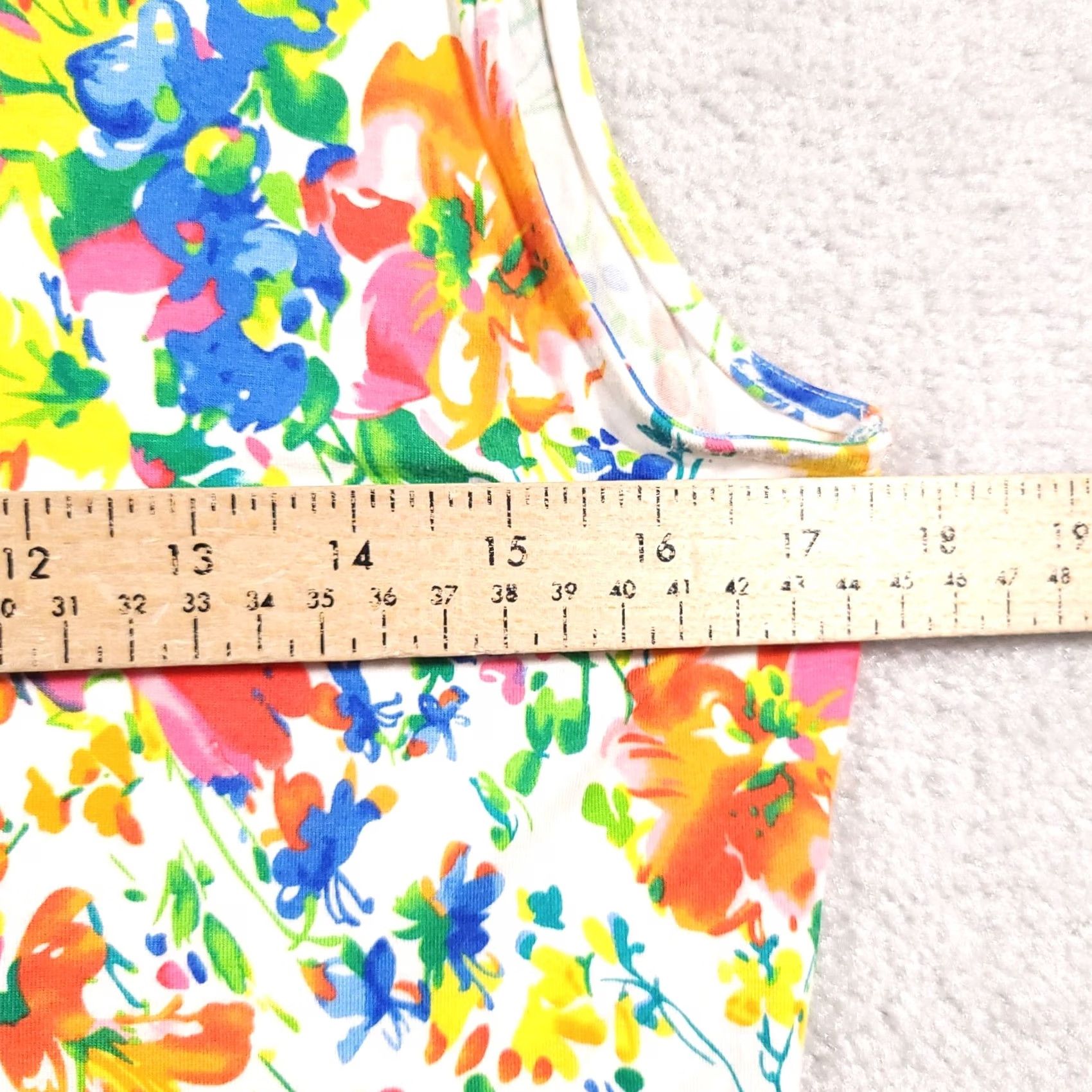 Chaps Chaps Tank Shirt Petite PM Floral Keyhole Neck Sleeveless Women's Size M / US 6-8 / IT 42-44 - 6 Thumbnail