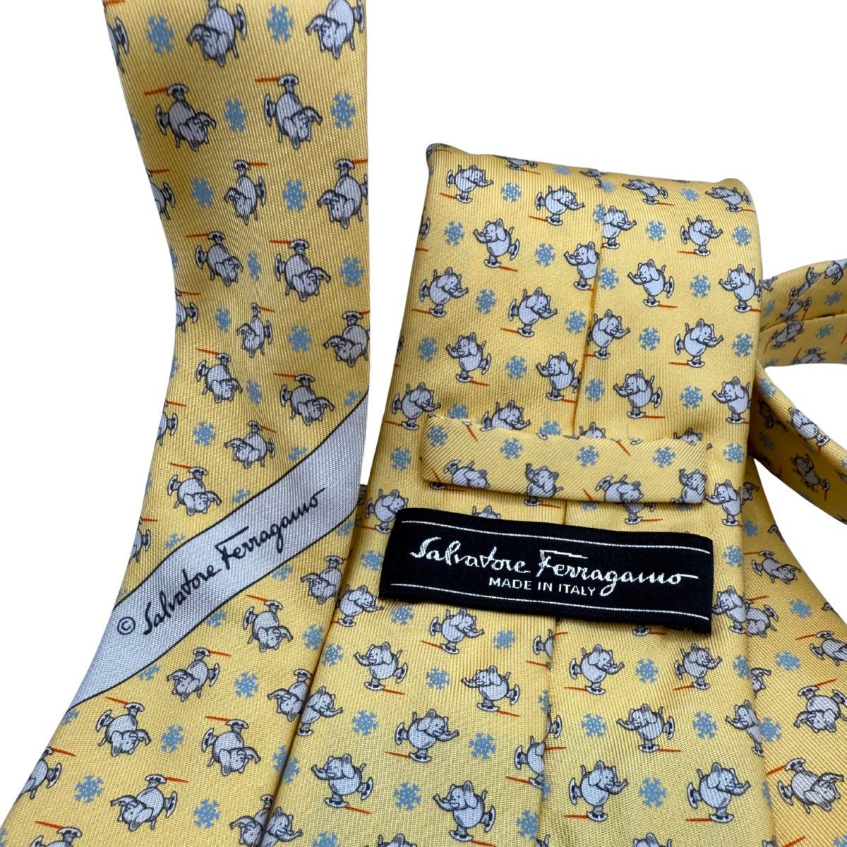 Salvatore Ferragamo Salvatore Ferragamo Men’s Silk Tie, Yellow, Made in Italy Size ONE SIZE - 5 Thumbnail