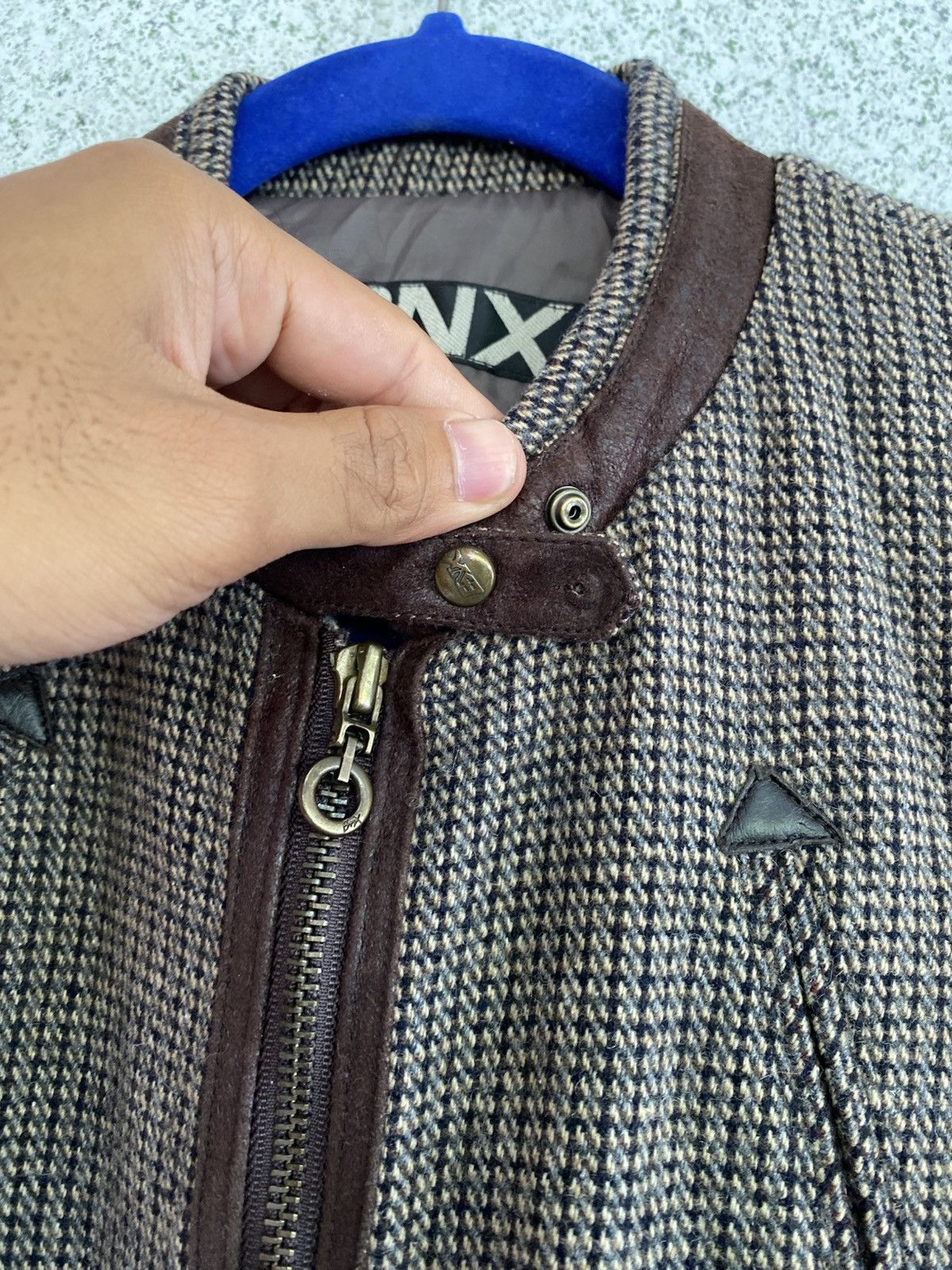 Japanese Brand BNX Brown Tweed Leather Trim Jacket – Gorpcore / VTG 90 Euro Size S / US 4 / IT 40 - 10 Thumbnail