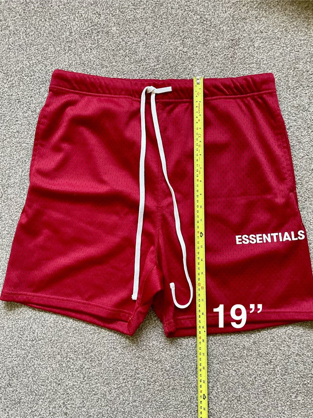 Fear of God FOG Essentials FW18 Mesh Shorts - Red (PacSun Receipt) Size US 34 / EU 50 - 10 Thumbnail