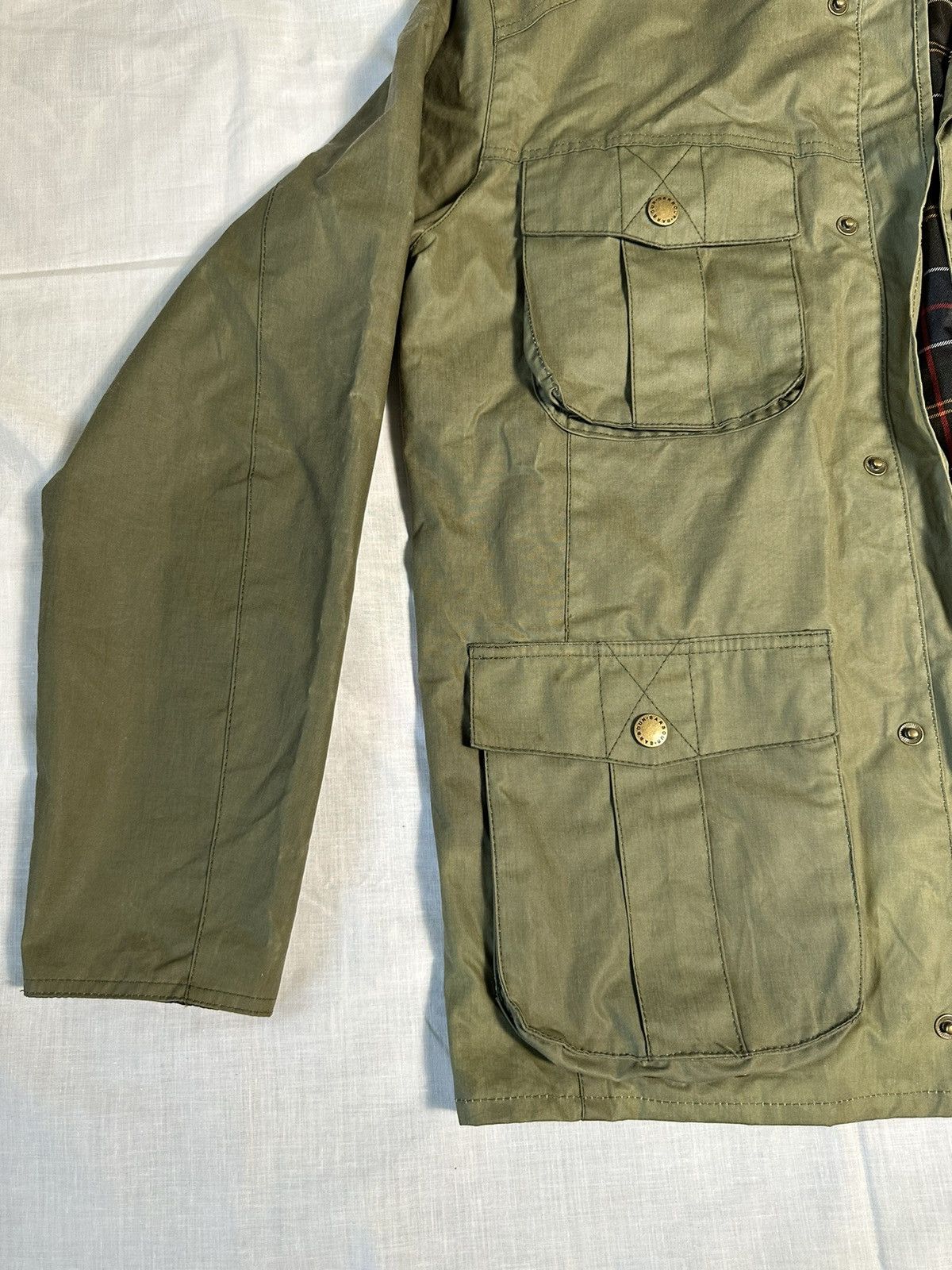 Barbour × Vintage Vintage Barbour Waxed Jacket Coat Made In London Size US M / EU 48-50 / 2 - 2 Thumbnail