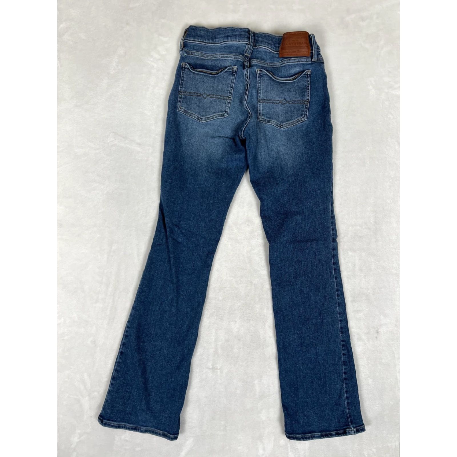 Lucky Brand Lucky Brand Jeans Womens Bootcut Jeans Mid Rise Blue Medium Wash 4/27R 27in Inseam 30.5in Stretch Denim Zip Fly Pockets Belt Loops Leather Patch Size 27" / US 4 / IT 40 - 5 Thumbnail