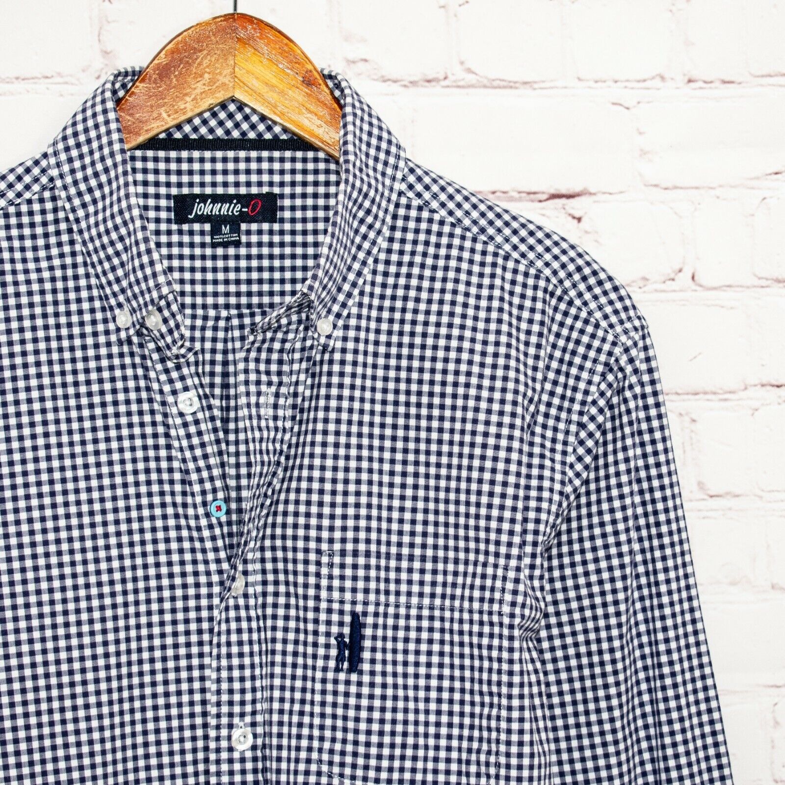johnnie-O Johnnie-O Button Down Shirt Blue Gingham Check Cotton Size US M / EU 48-50 / 2 - 2 Thumbnail