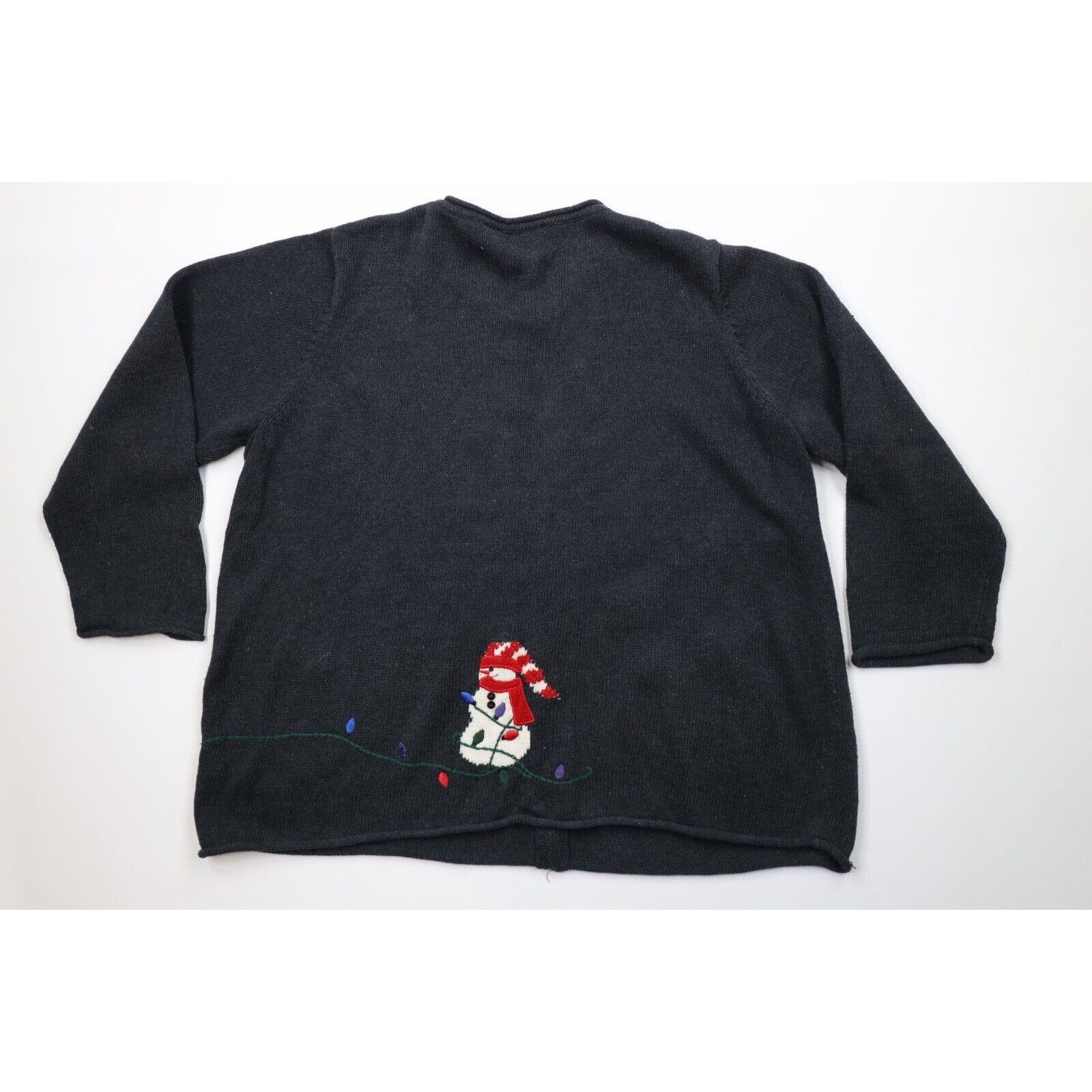 Vintage Vintage 90s Streetwear Marled Knit Christmas Snowman Sweater Size 3XL / US 20-22 - 8 Thumbnail
