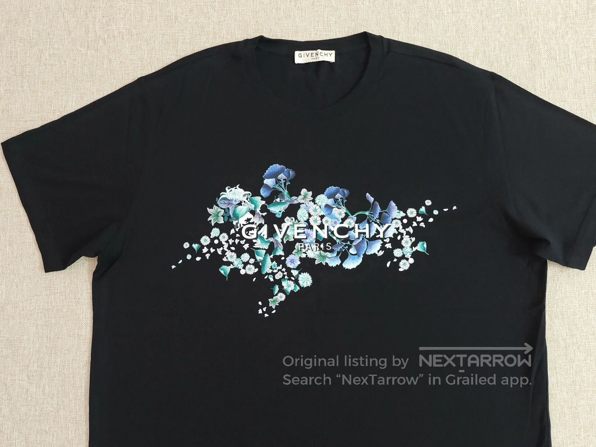 Givenchy Givenchy Men's Flower Letter Print T-Shirt. Size US L / EU 52-54 / 3 - 3 Thumbnail