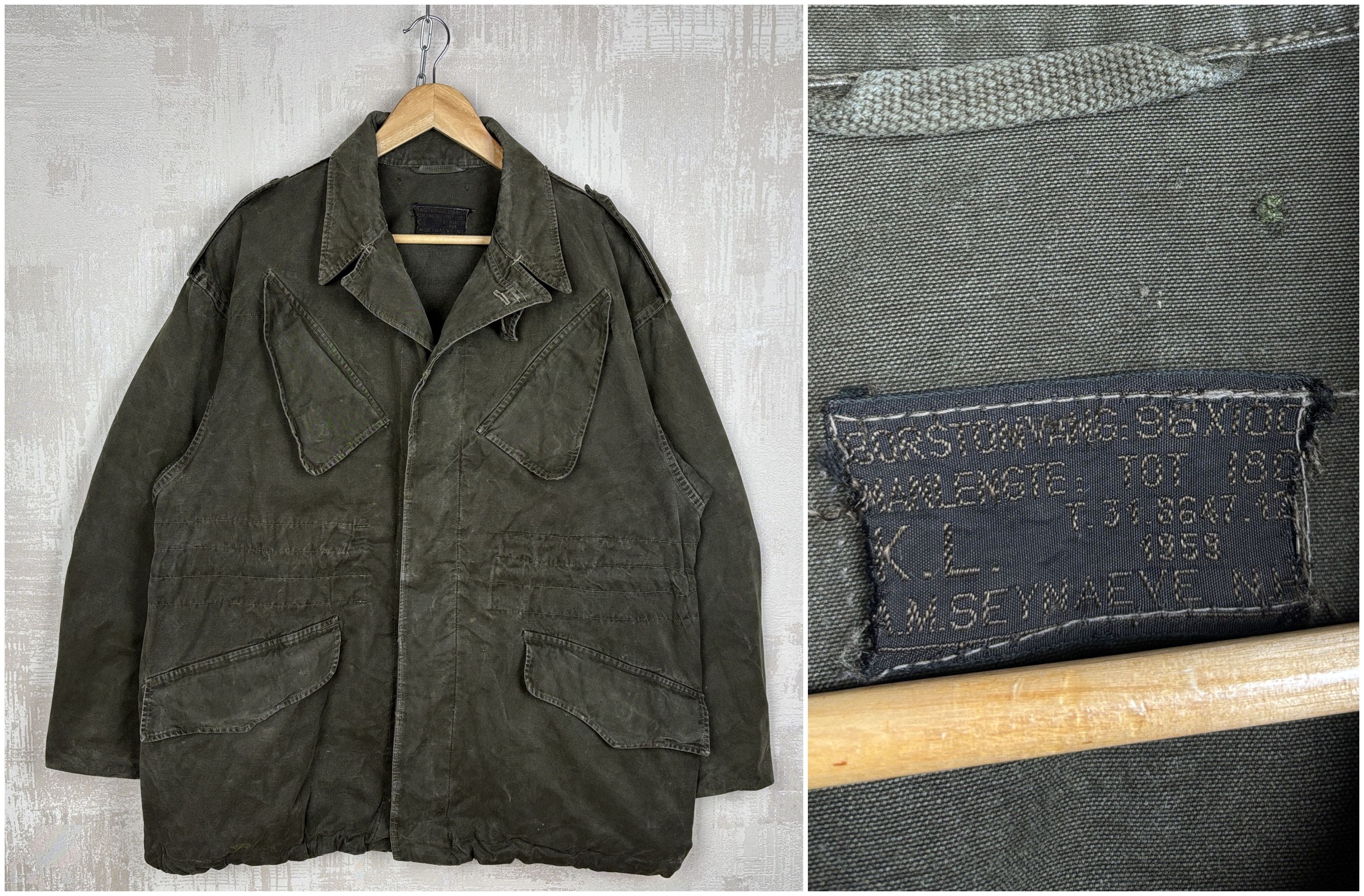 Vintage VTG Belgian Army Field Jacket 1959 A.M. Seynaeve Military Size US M / EU 48-50 / 2 - 1 Thumbnail