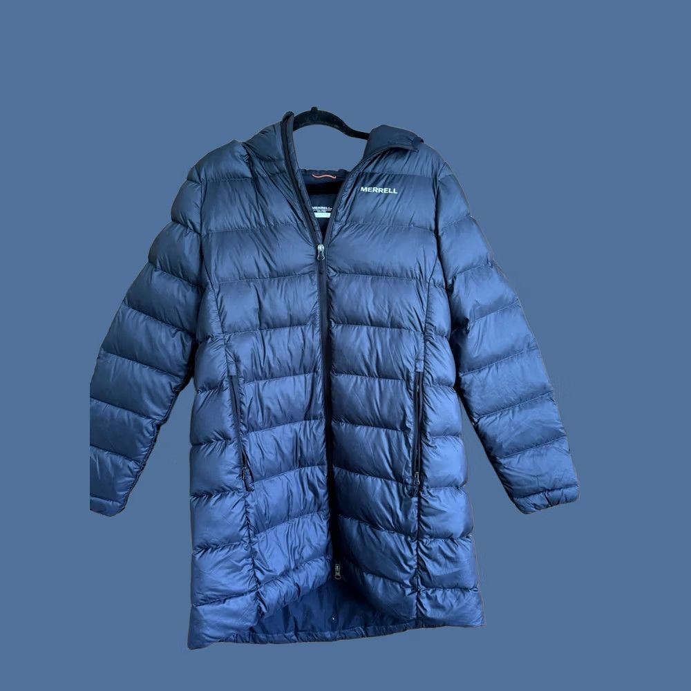 Merrell MERRELL Black Hooded Puffer Insulated Jacket Mid Length Full-Zip Size M Women's Size M / US 6-8 / IT 42-44 - 1 Thumbnail