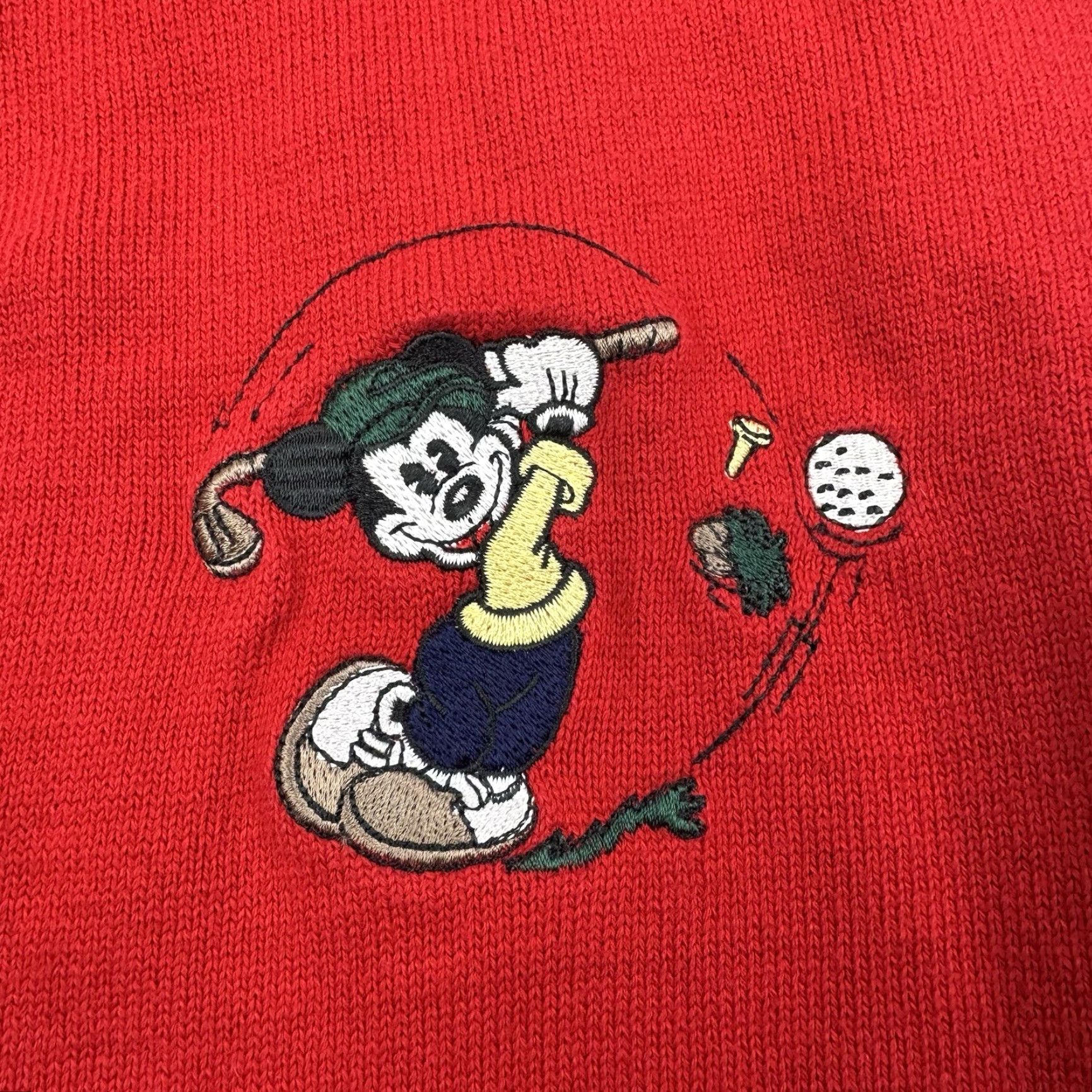 Disney VINTAGE Mickey Mouse Golf Sweater Vest Men XL Red V-Neck 90s Disney World/Mickey Golf Mens XL Red 90s Vintage Size US XL / EU 56 / 4 - 3 Thumbnail