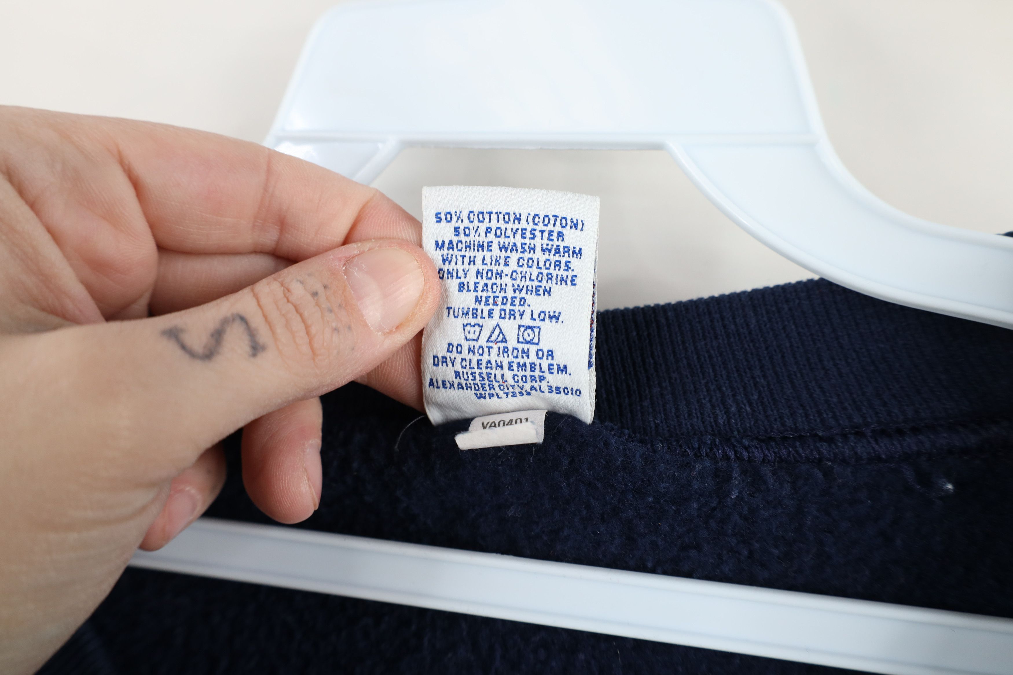 Russell Athletic × Vintage Vintage 90s Russell Athletic Blank Crewneck Sweatshirt Blue Size US XL / EU 56 / 4 - 10 Thumbnail