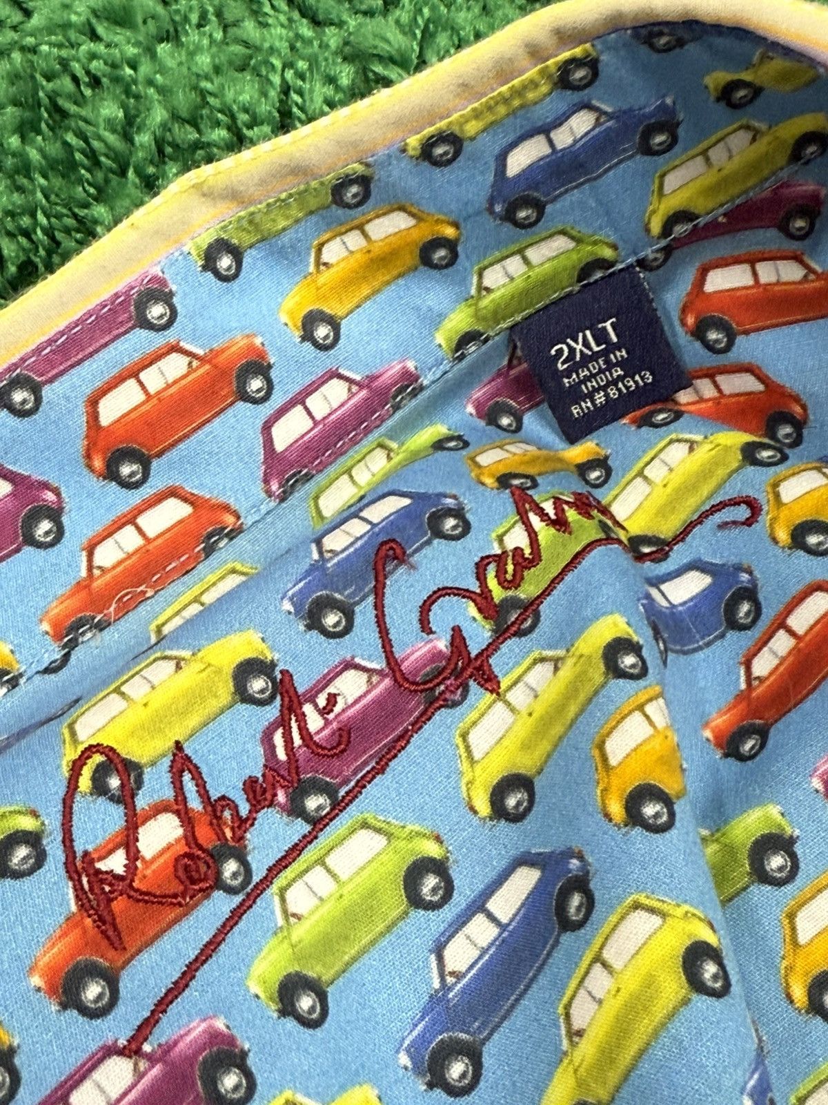 Robert Graham Robert Graham Striped Multi Color Silky Shirt Car Print 2XL Size US XXL / EU 58 / 5 - 6 Thumbnail