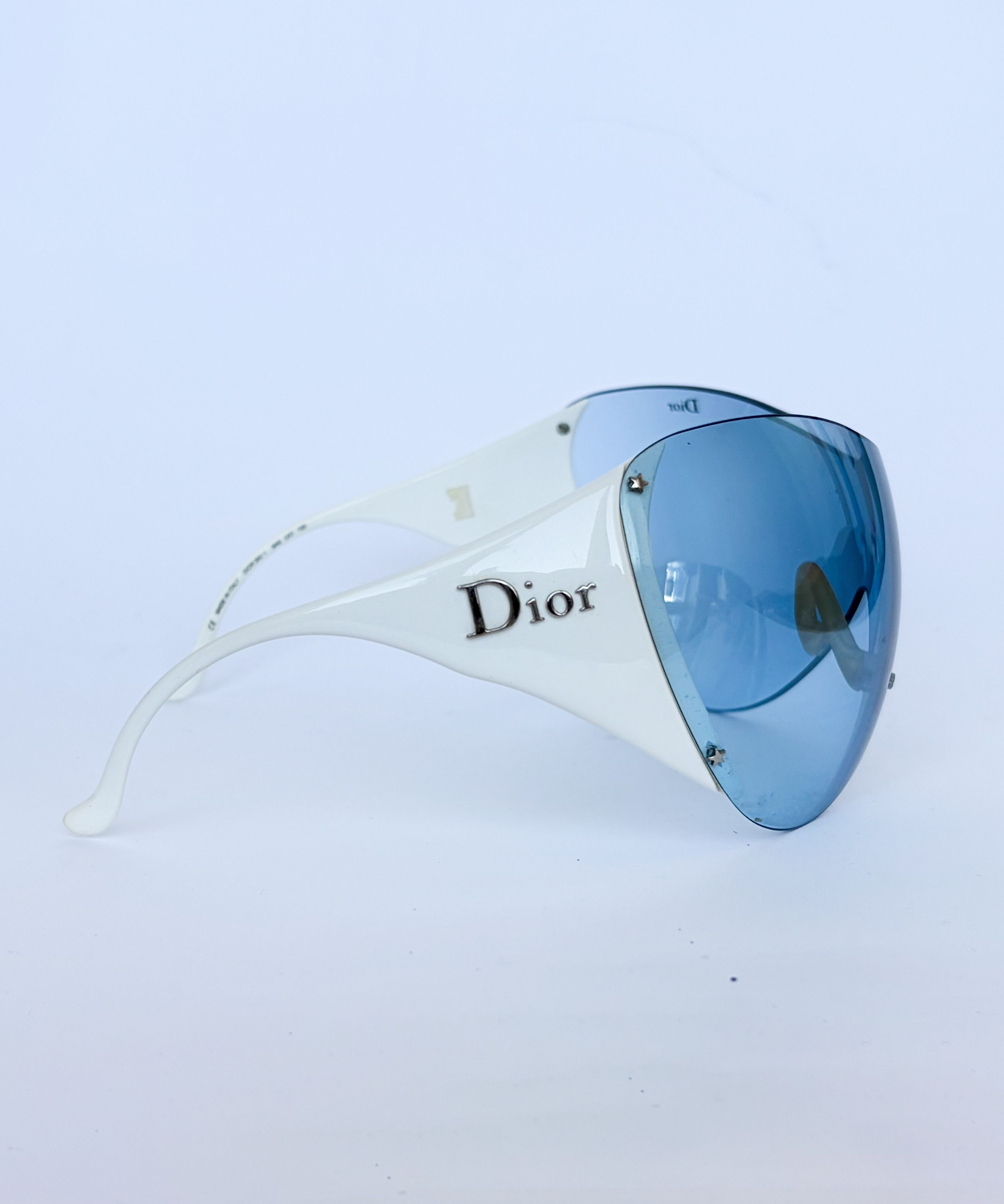 Dior 🔴 DIOR Sunglasses Ski 1 White Blue Mask Shield GALLIANO Size ONE SIZE - 6 Thumbnail
