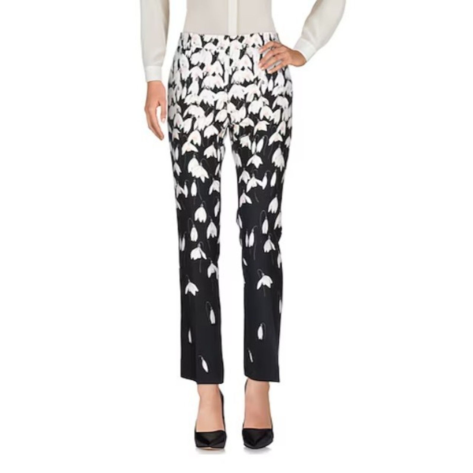 Valentino Valentino Snowdrop Crepe Couture Floral Trousers MSRP $2200 Size 26" / US 2 / IT 38 - 13 Thumbnail