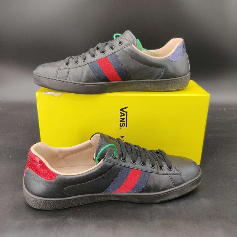 Gucci Gucci ACE Black Stylish Sneakers for Men - Size US 10.5 / EU 43-44 - 7 Thumbnail