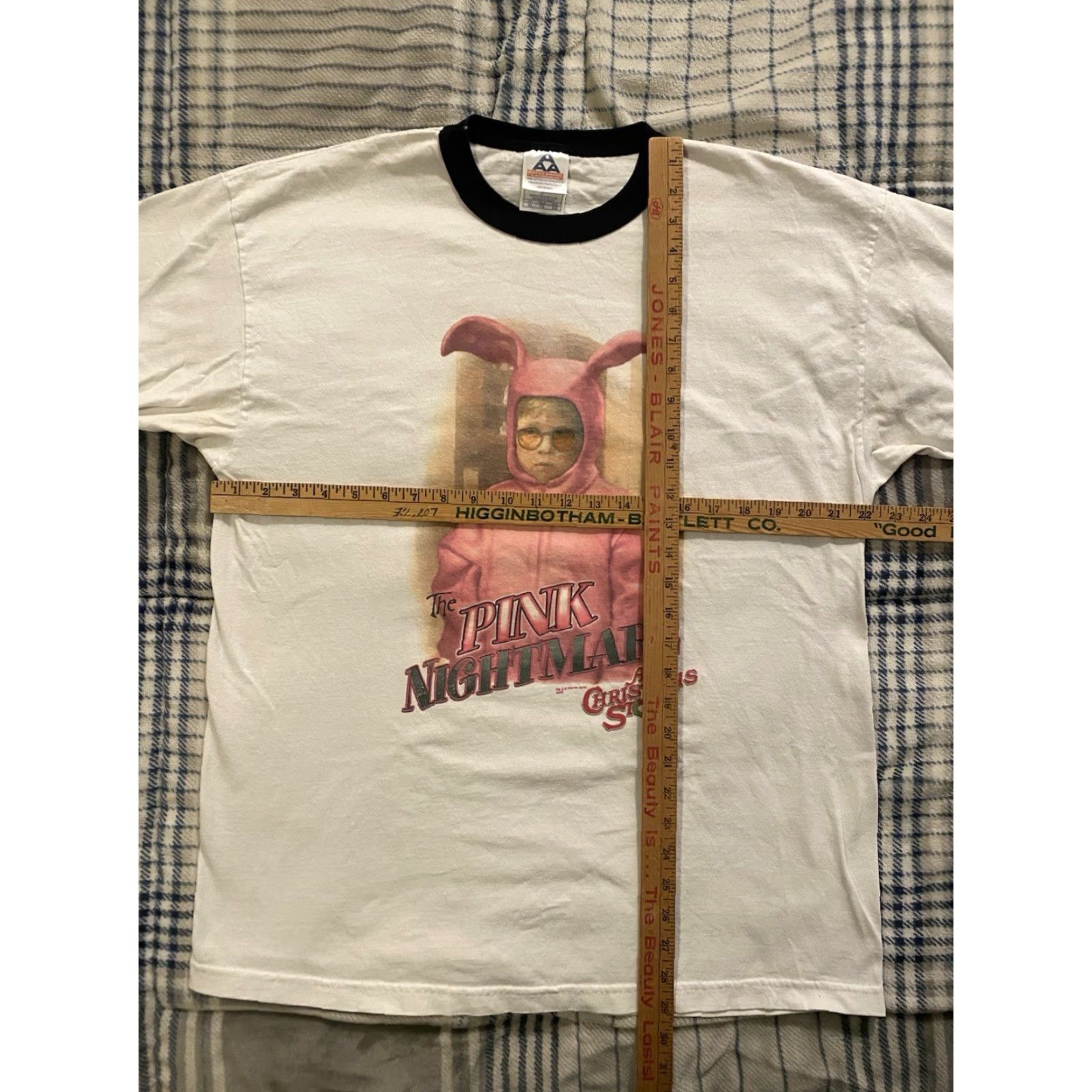 AAA VINTAGE Alstyle AAA Ringer T Shirt A Christmas Story The Pink Nightmare Men’s XL Shirt Unisex Adults White Cotton 90s Christmas Movie Girls Men’s XL Size US XL / EU 56 / 4 - 5 Thumbnail