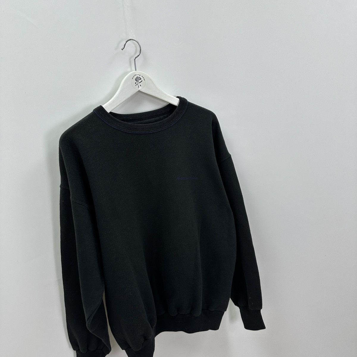 Vintage Vintage 90s Sun Faded American System basic black sweatshirt Size US XL / EU 56 / 4 - 3 Thumbnail