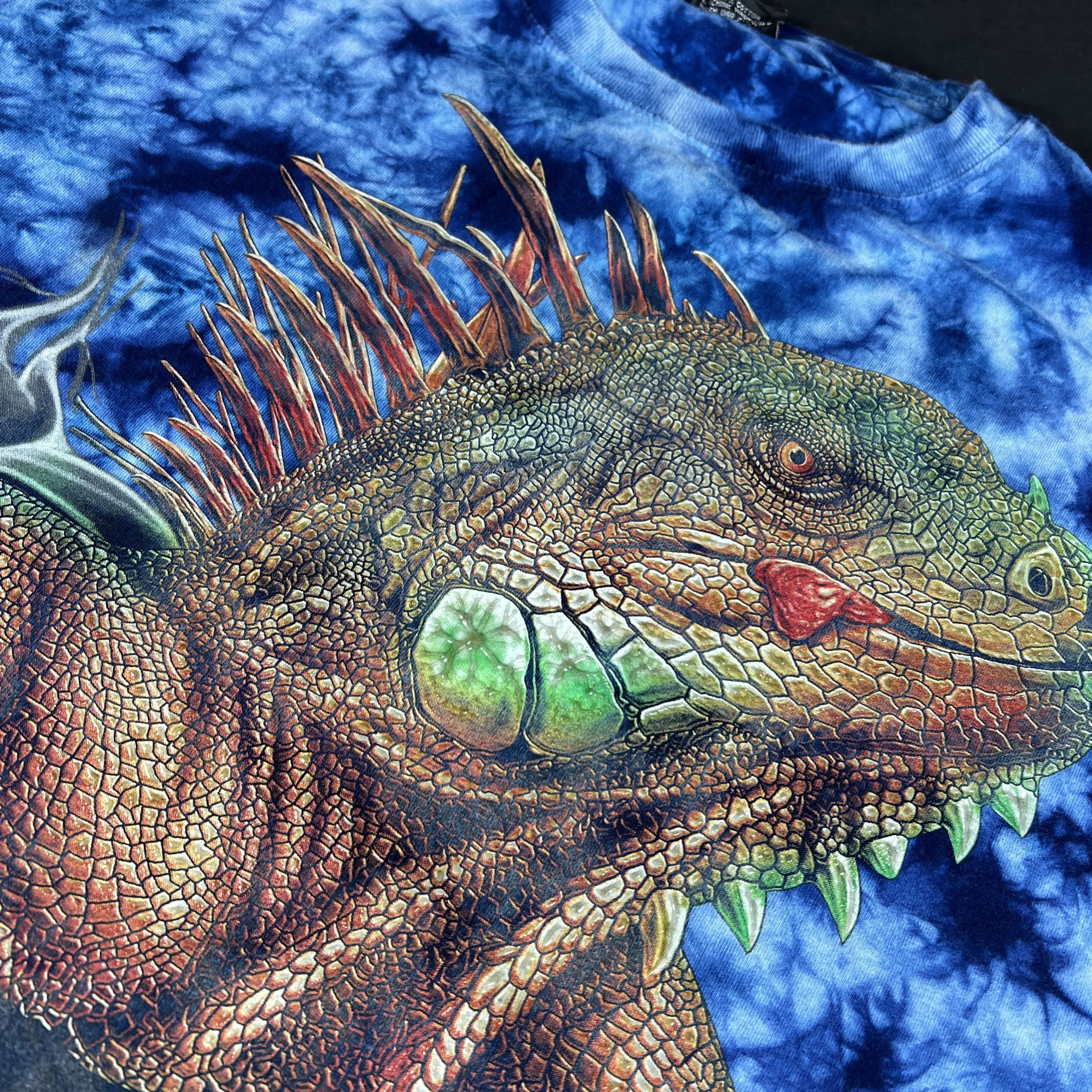 Vintage VTG Caballo Iguana Shirt Tie Dye Bust Out Big Graphic Tee Size US XL / EU 56 / 4 - 3 Thumbnail