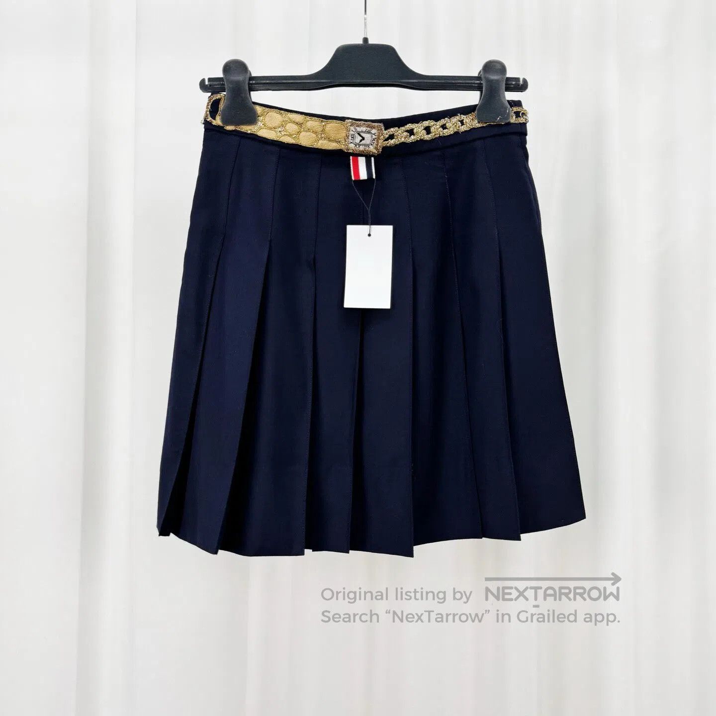 Thom Browne Thom Browne Crystal Gold Thread Color-Stripe Pleated Skirt Size XS / US 0-2 / IT 36-38 - 1 Thumbnail