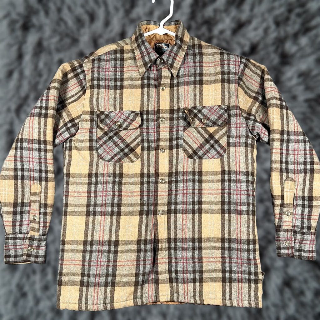 Vintage VINTAGE Arctic Circle Shirt Jacket Mens M Beige Plaid Wool Blend Quilted Workwear Casual Size US M / EU 48-50 / 2 - 1 Thumbnail
