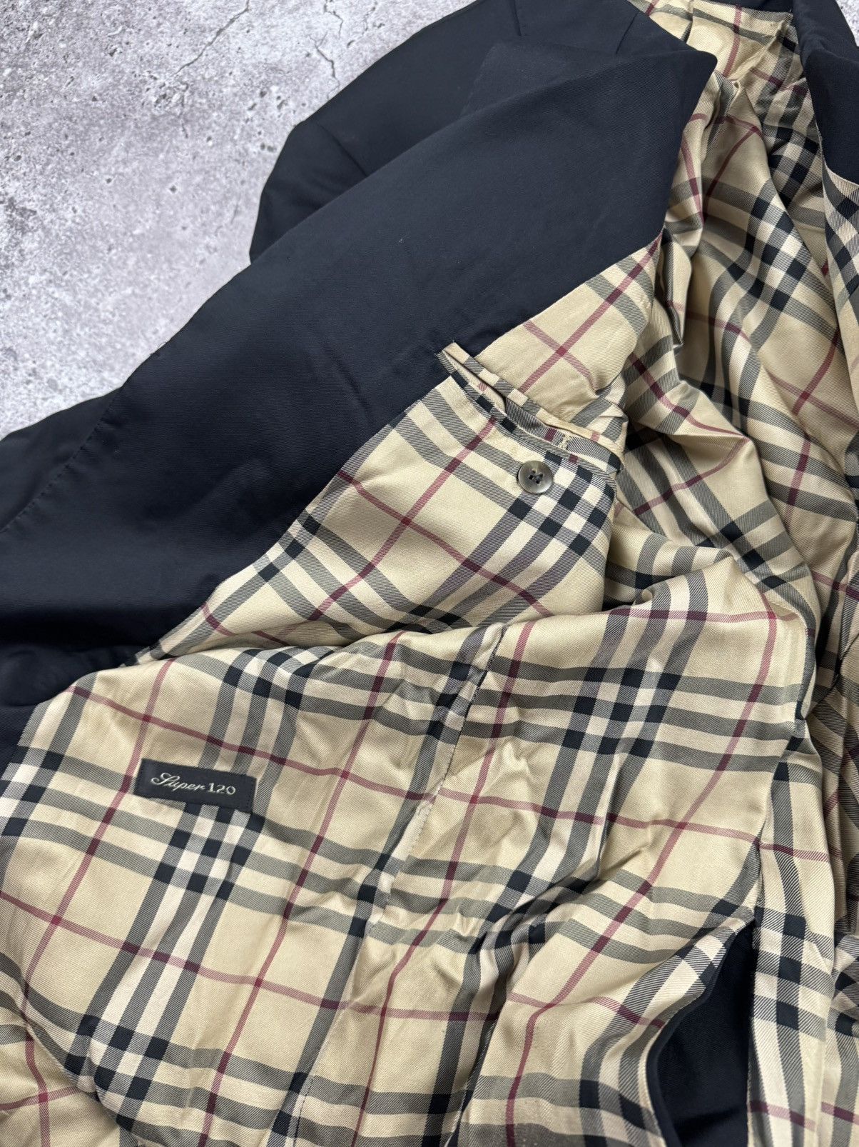 Burberry Burberry Nova Check Luxury Navy Golden Buttons Blazer Jacket Size 44R - 7 Thumbnail