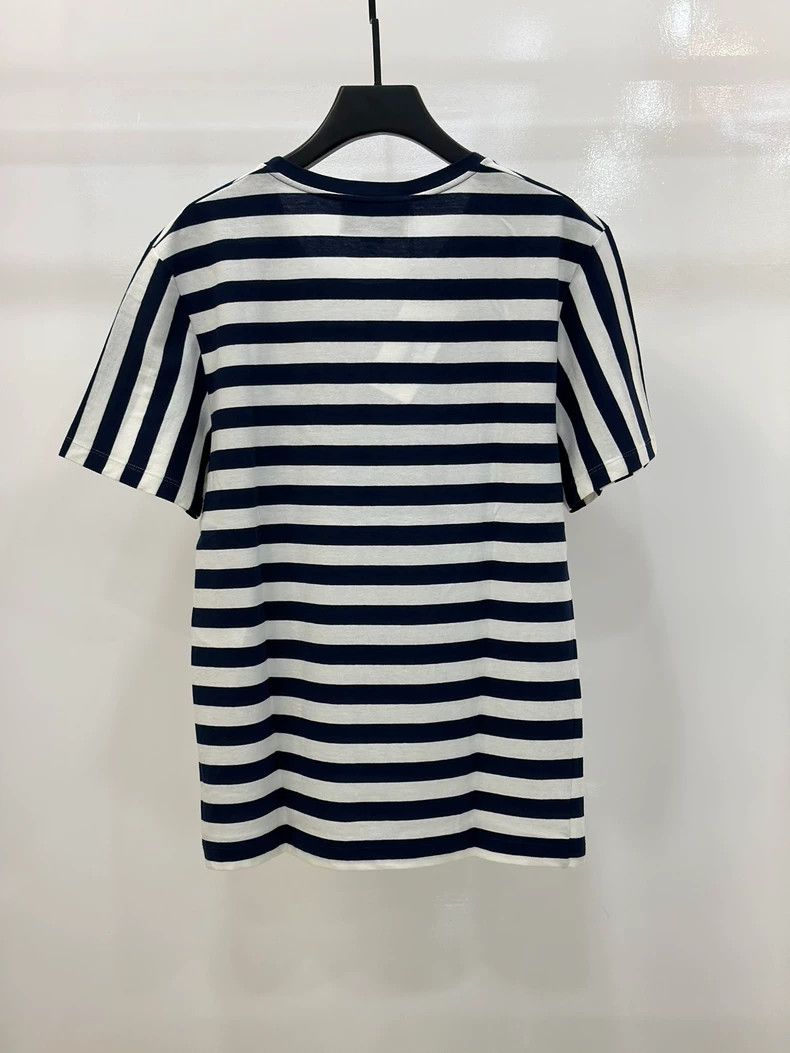 Gucci Gucci Blue and white striped embroidered men's short-sleeve Size US M / EU 48-50 / 2 - 3 Thumbnail