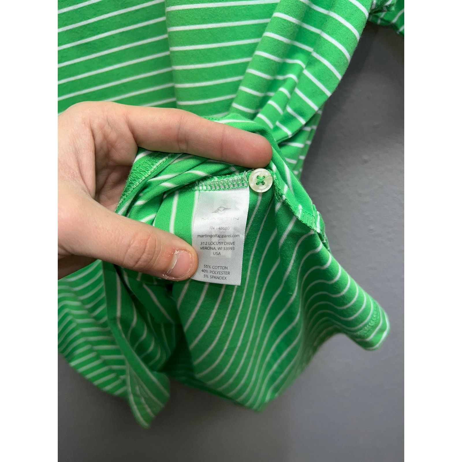 Vintage Vintage Martin Polo Shirt Green Striped Golf SS Eagle Medium Size US M / EU 48-50 / 2 - 6 Thumbnail
