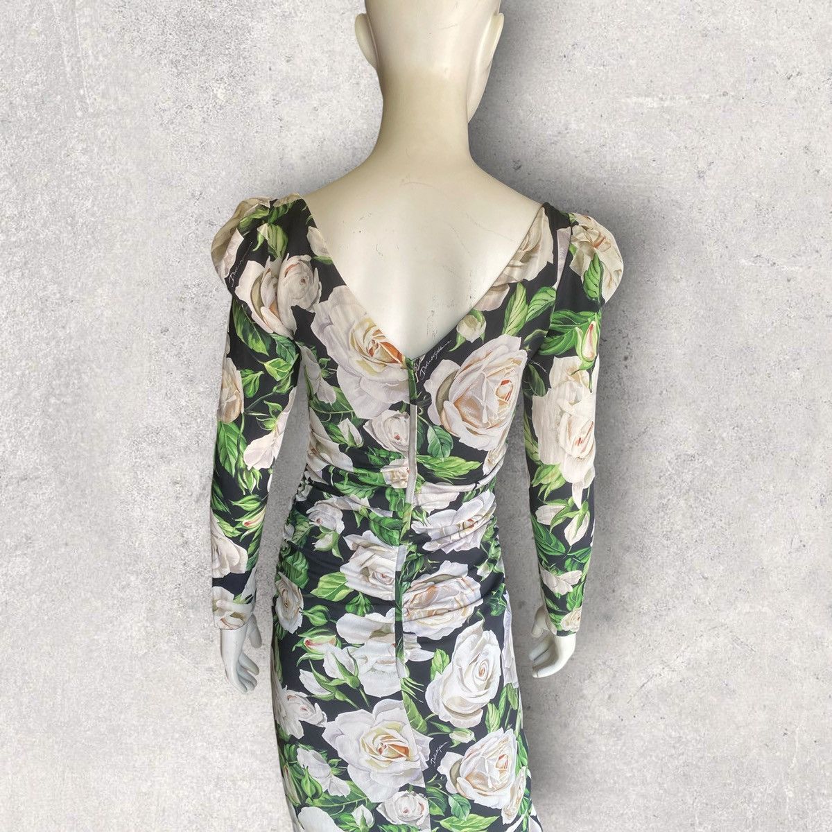 Dolce & Gabbana Fall19 Floral Print Sweat heart Neck Dress Size XS / US 0-2 / IT 36-38 - 9 Thumbnail