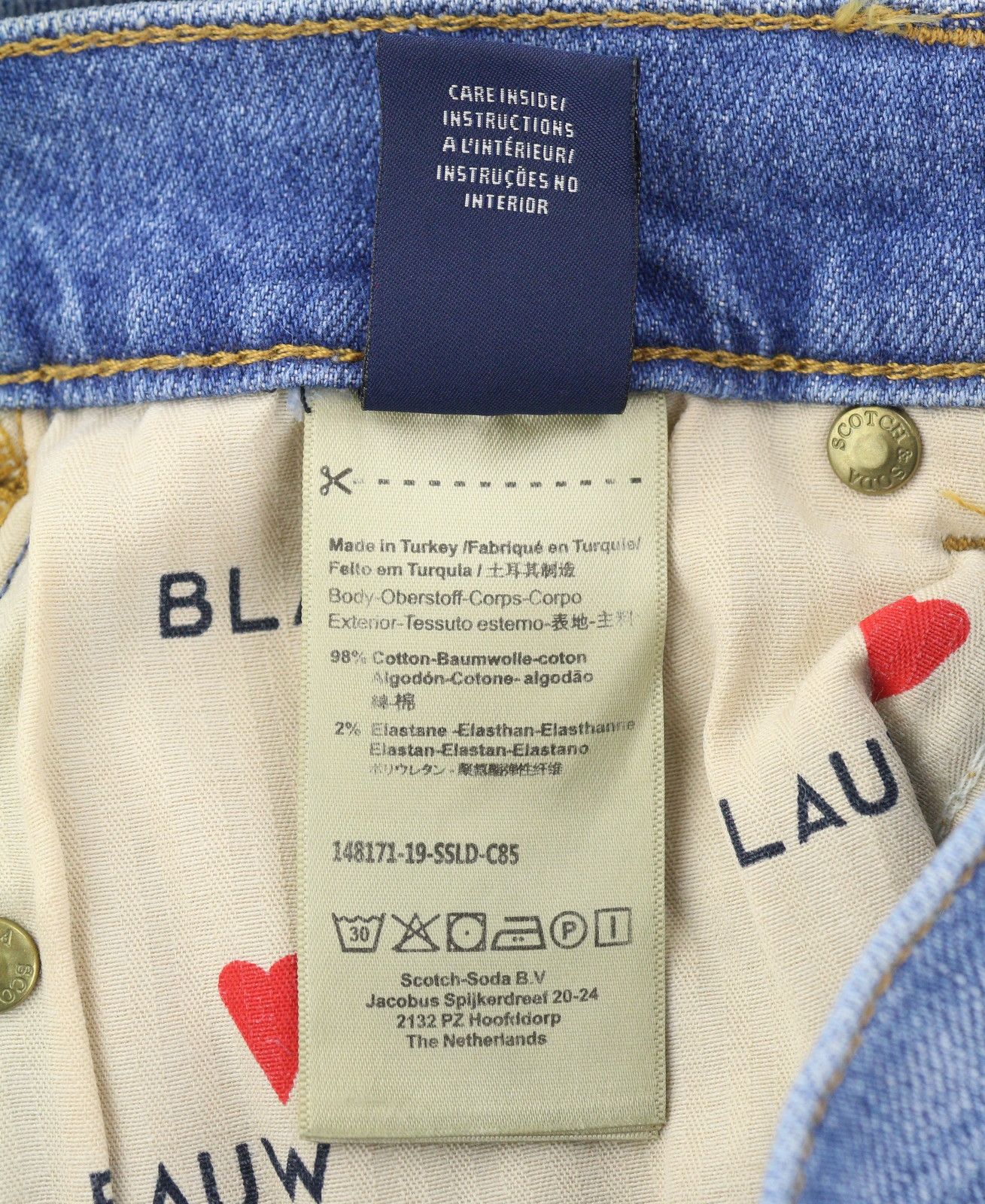Scotch & Soda HIGH FIVE W24/L32 Blue High Rise Boyfriend Jeans 89095 Size 24" / US 00 / IT 34 - 11 Thumbnail