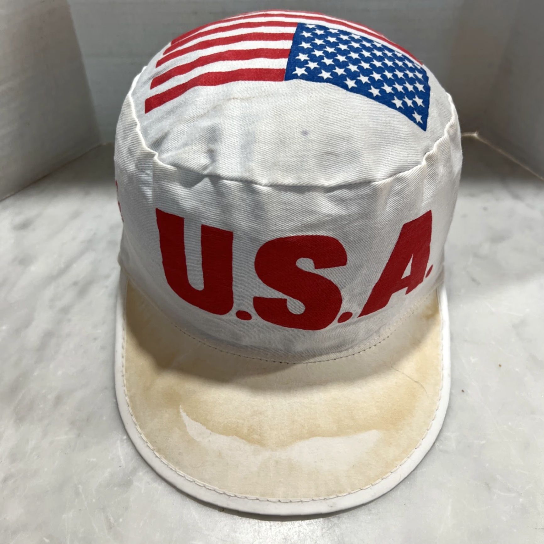 Vintage VINTAGE 1984 Olympics Painters Cap Hat Summer Games White One Size Mens Size ONE SIZE - 3 Thumbnail