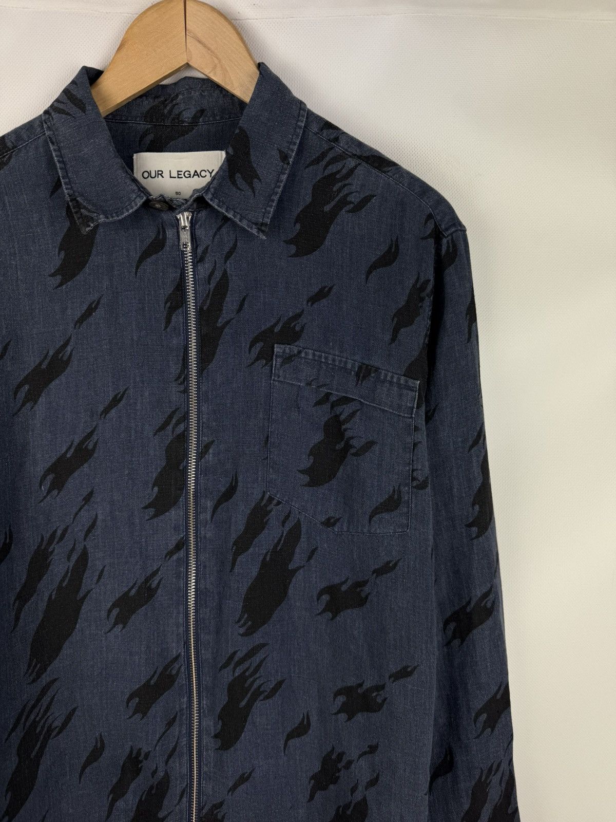 Our Legacy Our Legacy Men’s Full Zip Patterned Linen Overshirt Jacket Size US L / EU 52-54 / 3 - 3 Thumbnail