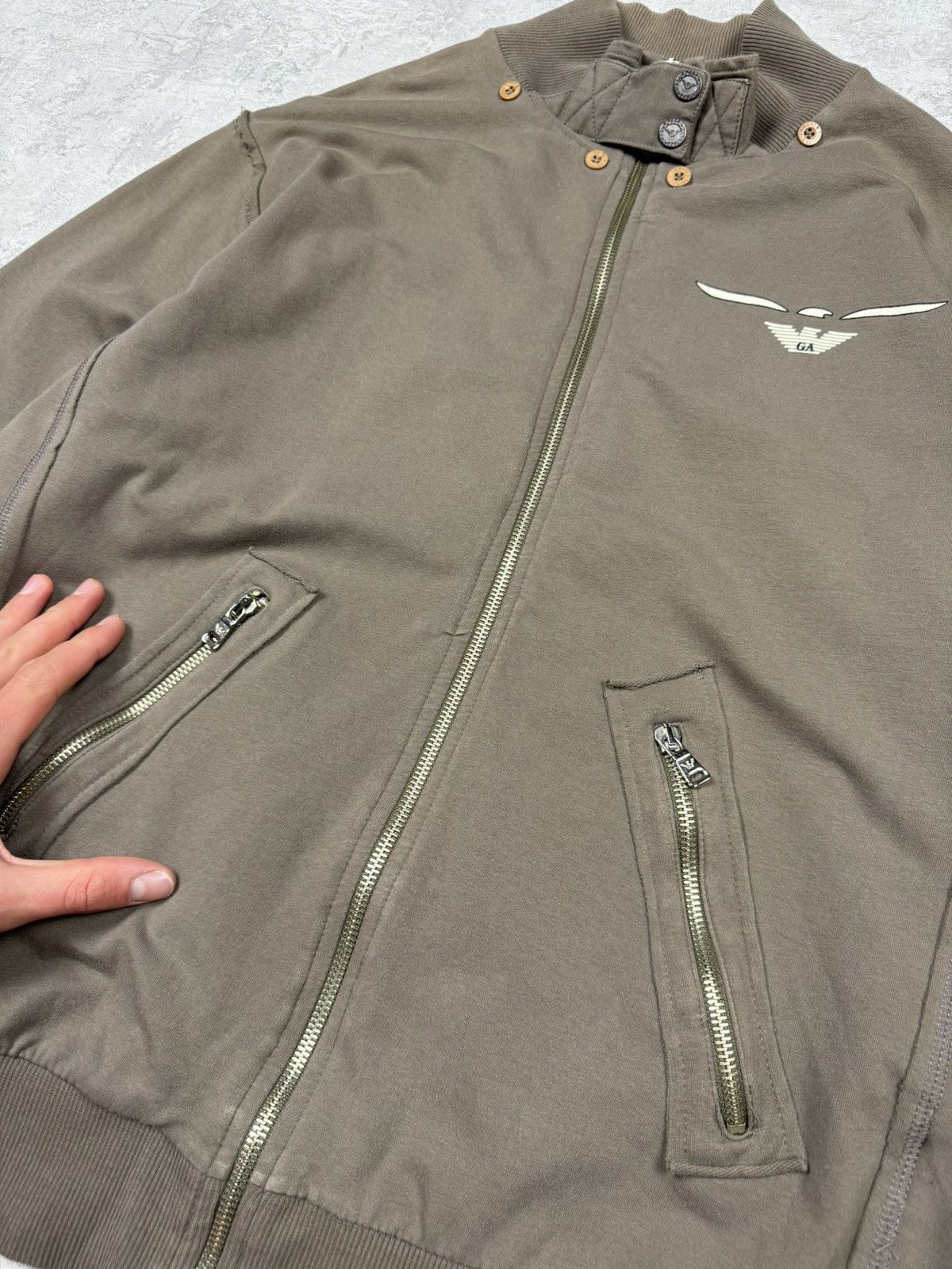 Emporio Armani Emporio Armani Zip Sweatshirt Big Logo Size L Size US L / EU 52-54 / 3 - 4 Thumbnail