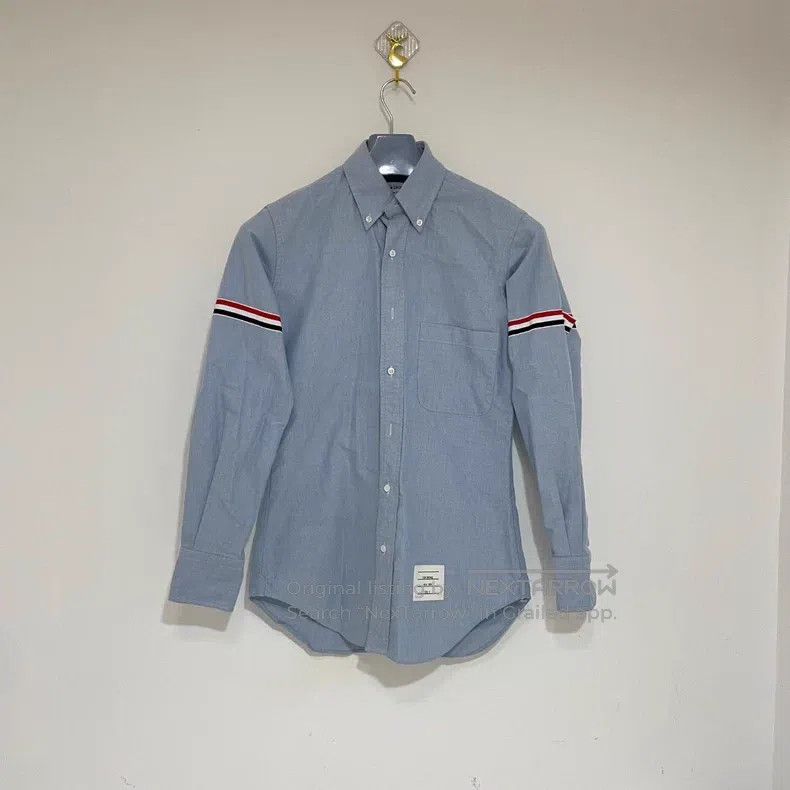 Thom Browne Thom Browne Blue Shirt with Arm Stripe Sleeves Size US XS / EU 42 / 0 - 1 Thumbnail