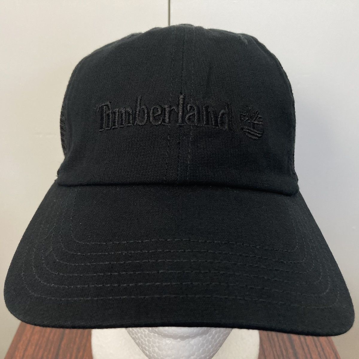 Timberland TIMBERLAND SOLID BLACK SNAPBACK HAT CAP MESH LOGO TRUCKER 🆕 Size ONE SIZE - 1 Thumbnail