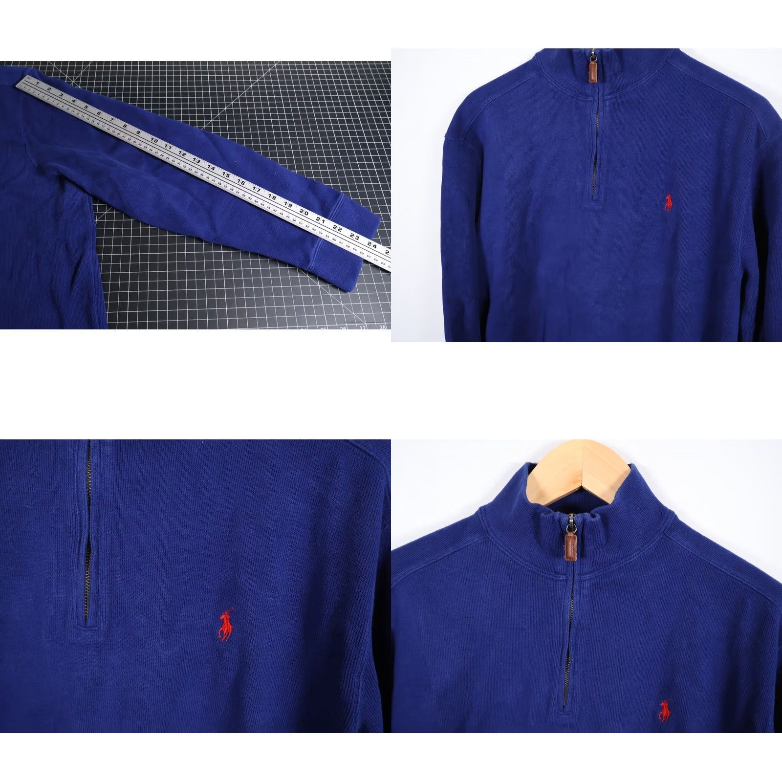 Polo Ralph Lauren Polo Ralph Lauren Sweater Men XL Blue 1/4 Zip Mock Neck 100% Cotton Preppy Size US XL / EU 56 / 4 - 8 Thumbnail