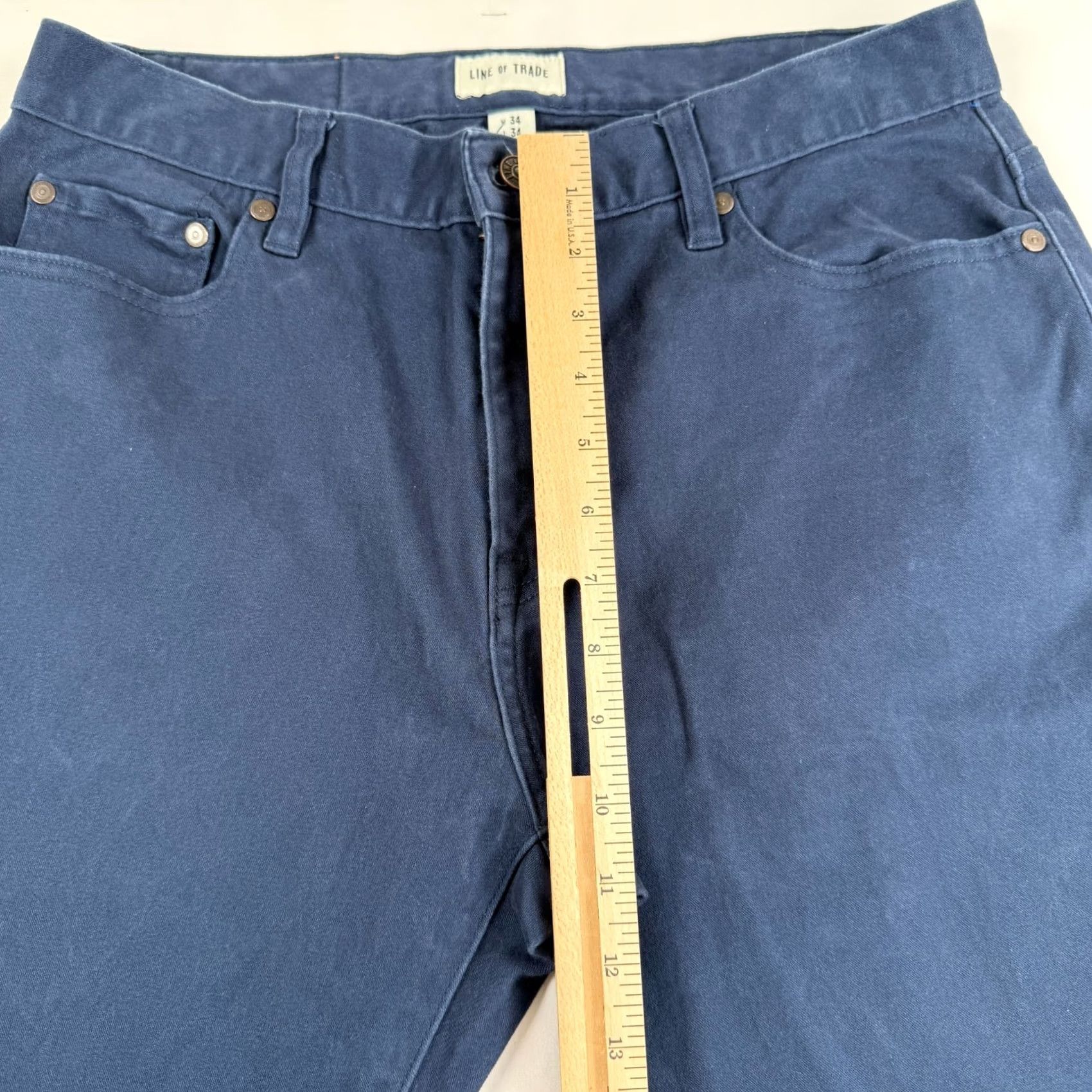 Vintage Line Of Trade Pants Mens 32x32 Chino Tapered Fit Stretch Navy Blue Size US 32 / EU 48 - 5 Thumbnail