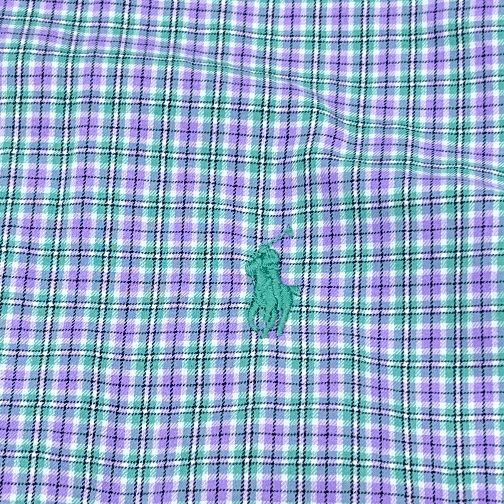 Polo Ralph Lauren VINTAGE Polo Ralph Lauren Shirt Men XL Purple Green Button Up Regent Tattersall Plaid P9 Size US XL / EU 56 / 4 - 4 Thumbnail