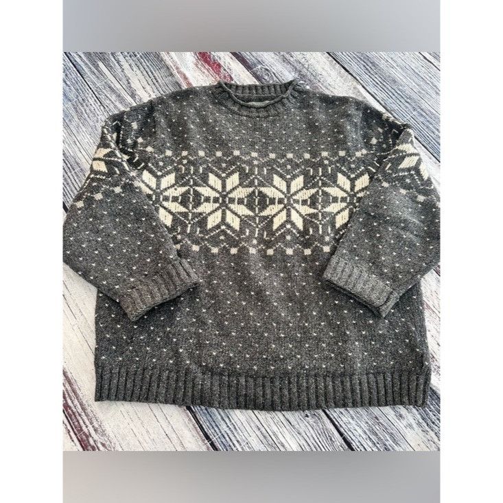 Woolrich Woolen Mills Woolrich Charcoal and Cream Fair Isle Crewneck Sweater Men’s Size US XL / EU 56 / 4 - 3 Thumbnail