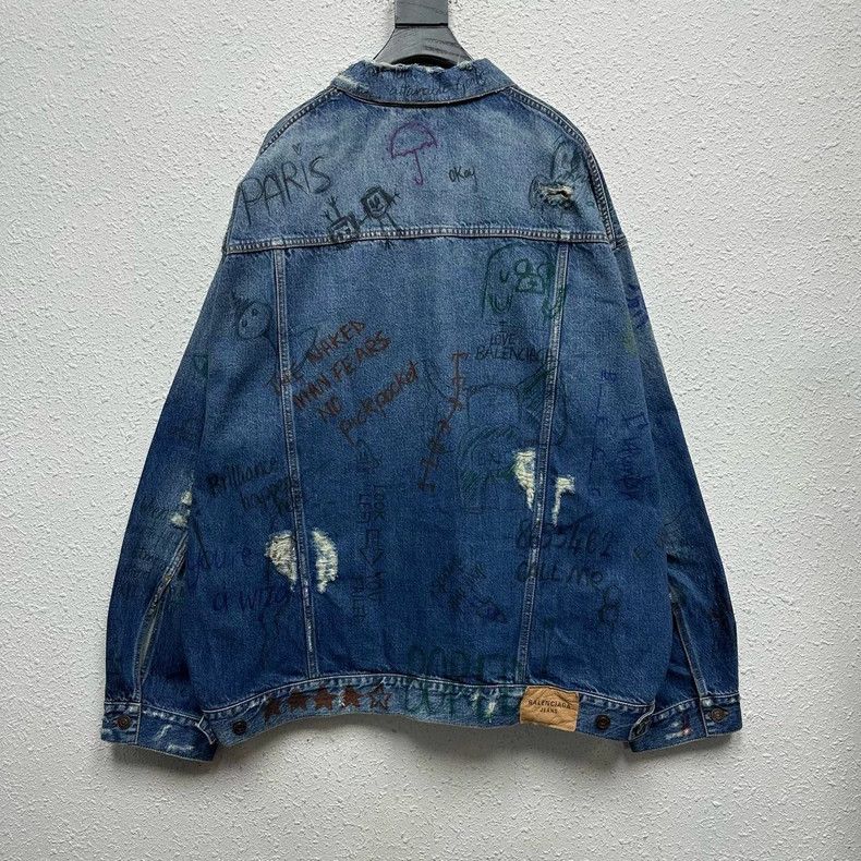 Balenciaga Balenciaga Destroy graffiti printed denim jacket Size US XS / EU 42 / 0 - 2 Thumbnail