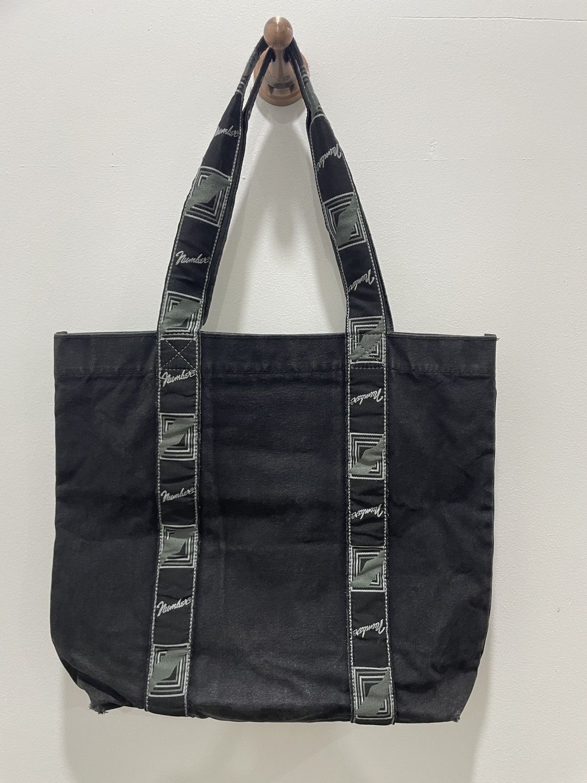Japanese Brand × Number (N)ine Number by Number nine black faded tote bag Size ONE SIZE - 2 Thumbnail
