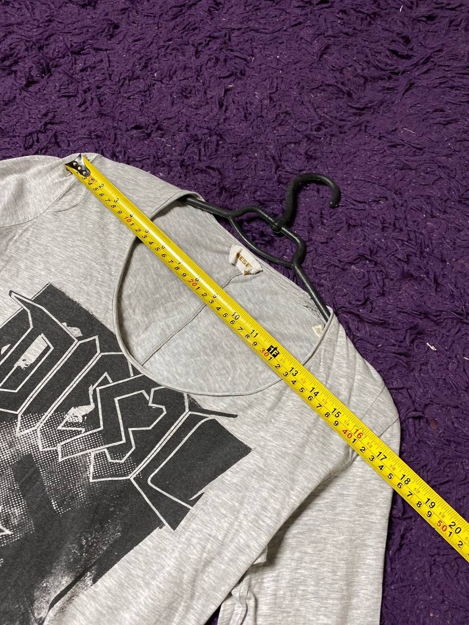 Diesel Y2K Long Sleeve gray big logo Diesel Vintage size L Size US L / EU 52-54 / 3 - 13 Thumbnail