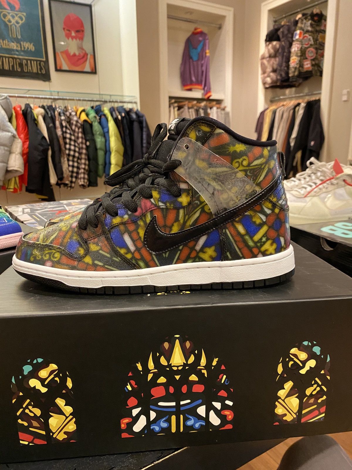 image of Nike Sb Dunk Hi ‘Concepts Stained Glass’ 9.5 Shoes in Black, Men's