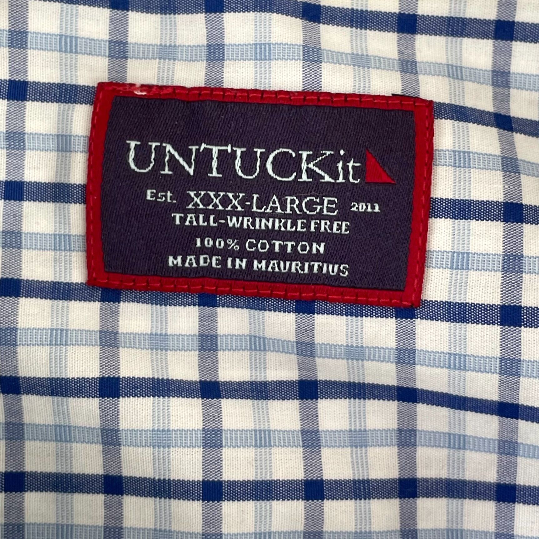 UNTUCKit UNTUCKit Ruffino Shirt Men 3XLT Tall Blue Plaid Wrinkle Free Long Sleeve Preppy Shirt Size US XXL / EU 58 / 5 - 2 Thumbnail