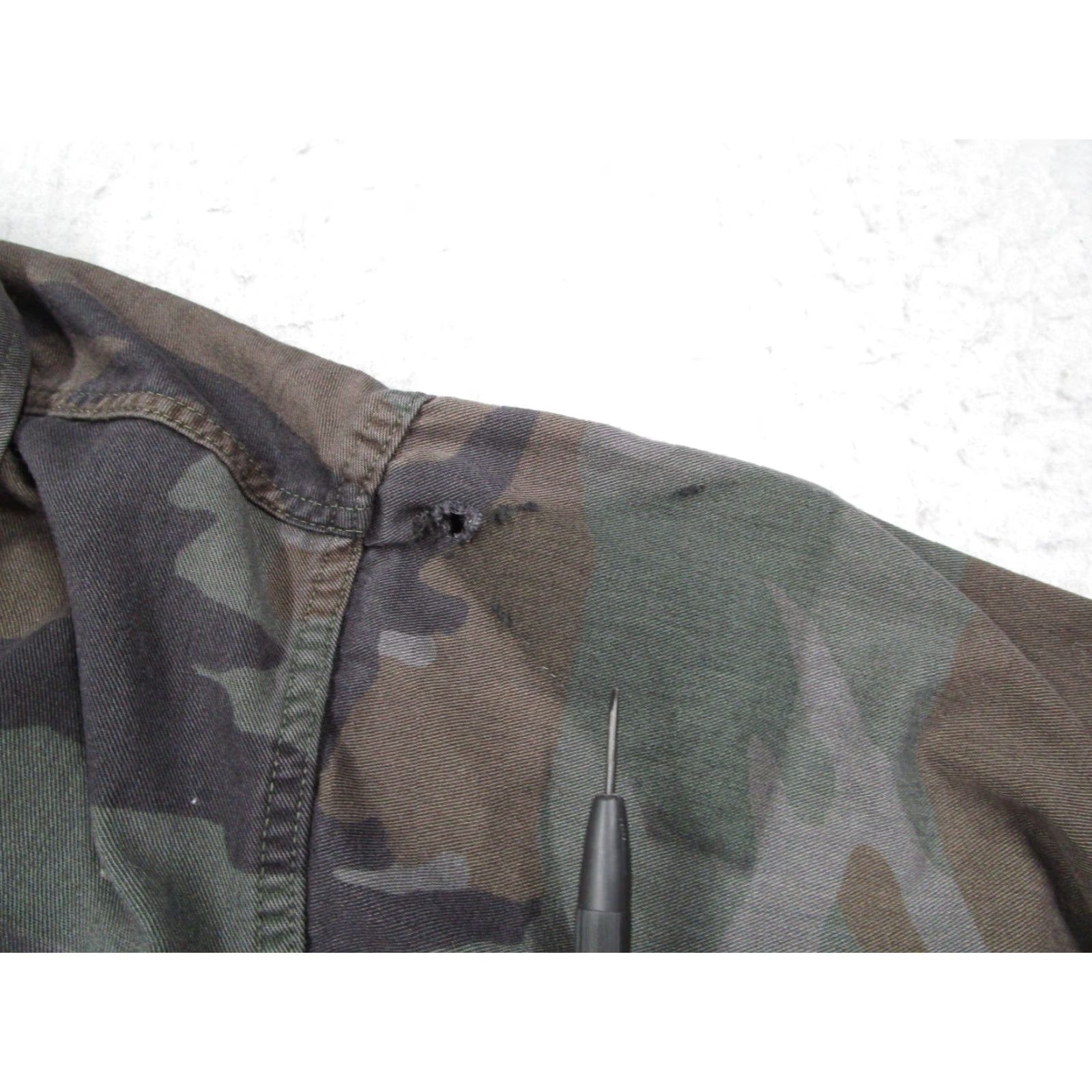 Vintage Etienne Marcel Jacket Women Small Green Camo Button Up Field Army Military Camouflage Pockets Casual Size S / US 4 / IT 40 - 5 Thumbnail