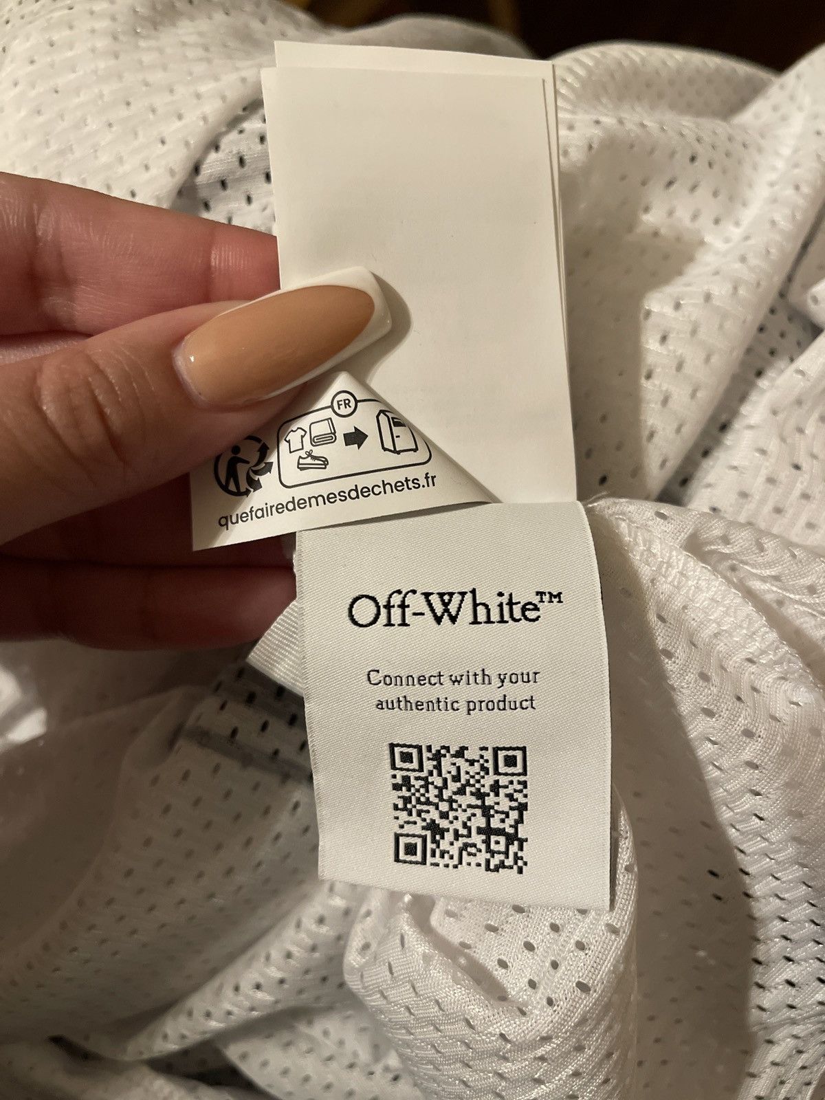 Off-White Off-White White and Gray Mesh Jersey Size US XL / EU 56 / 4 - 9 Thumbnail
