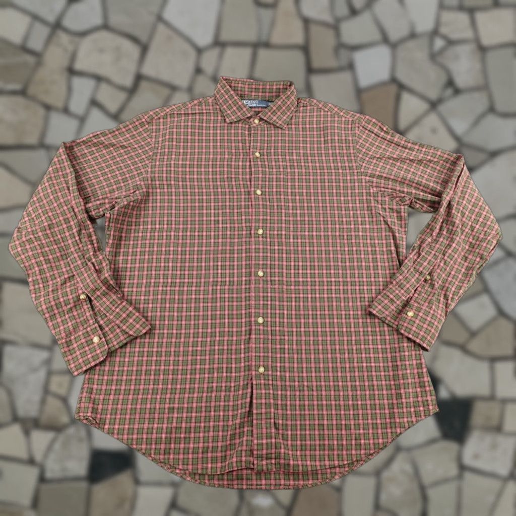 Polo Ralph Lauren Polo Ralph Lauren Shirt Mens Large Green Red Tartan Plaid Check Button Up Twill Size US L / EU 52-54 / 3 - 1 Thumbnail