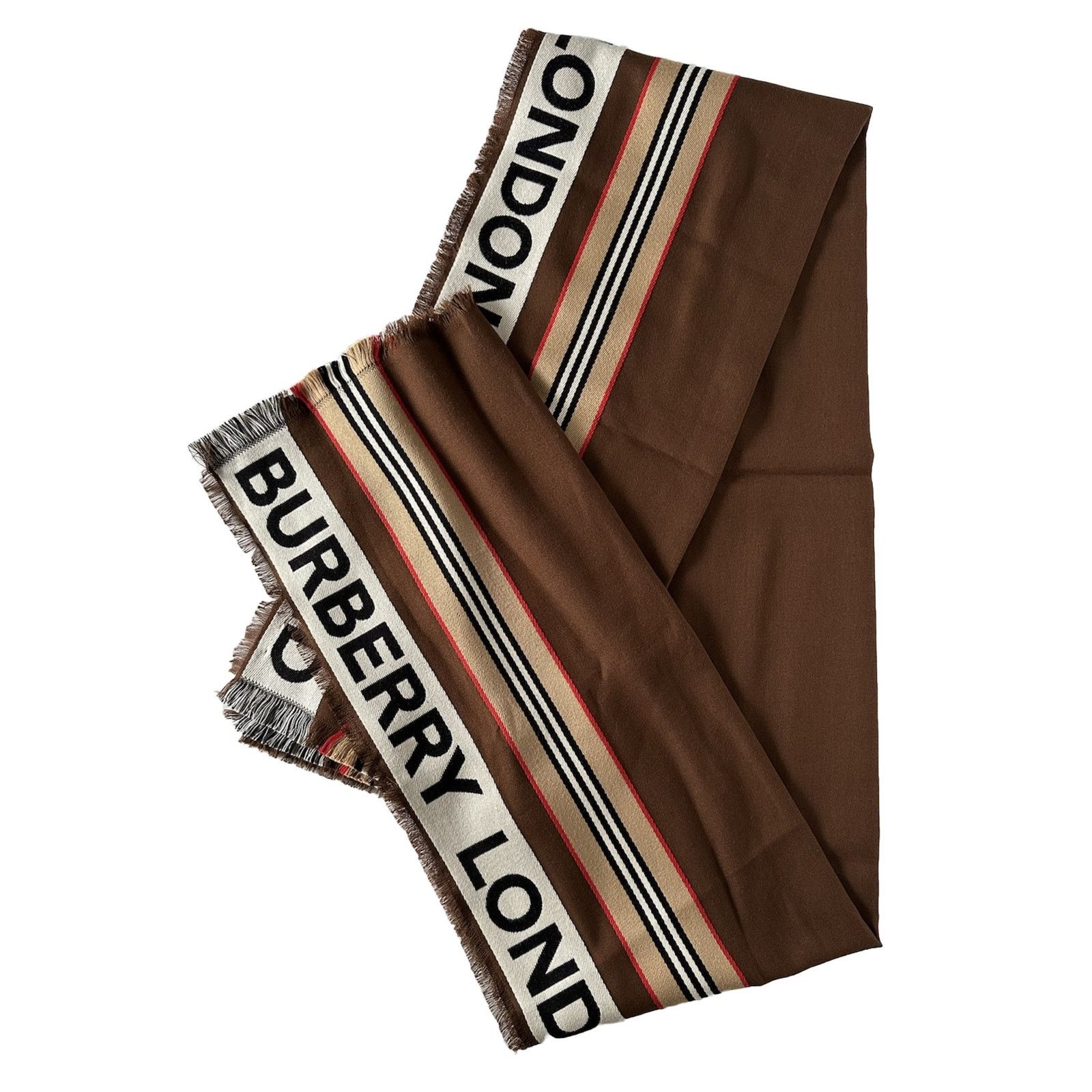 Burberry NWT $470 Burberry Cotton Scarf Brown 185 cm x 100 cm 806732 Size ONE SIZE - 3 Thumbnail