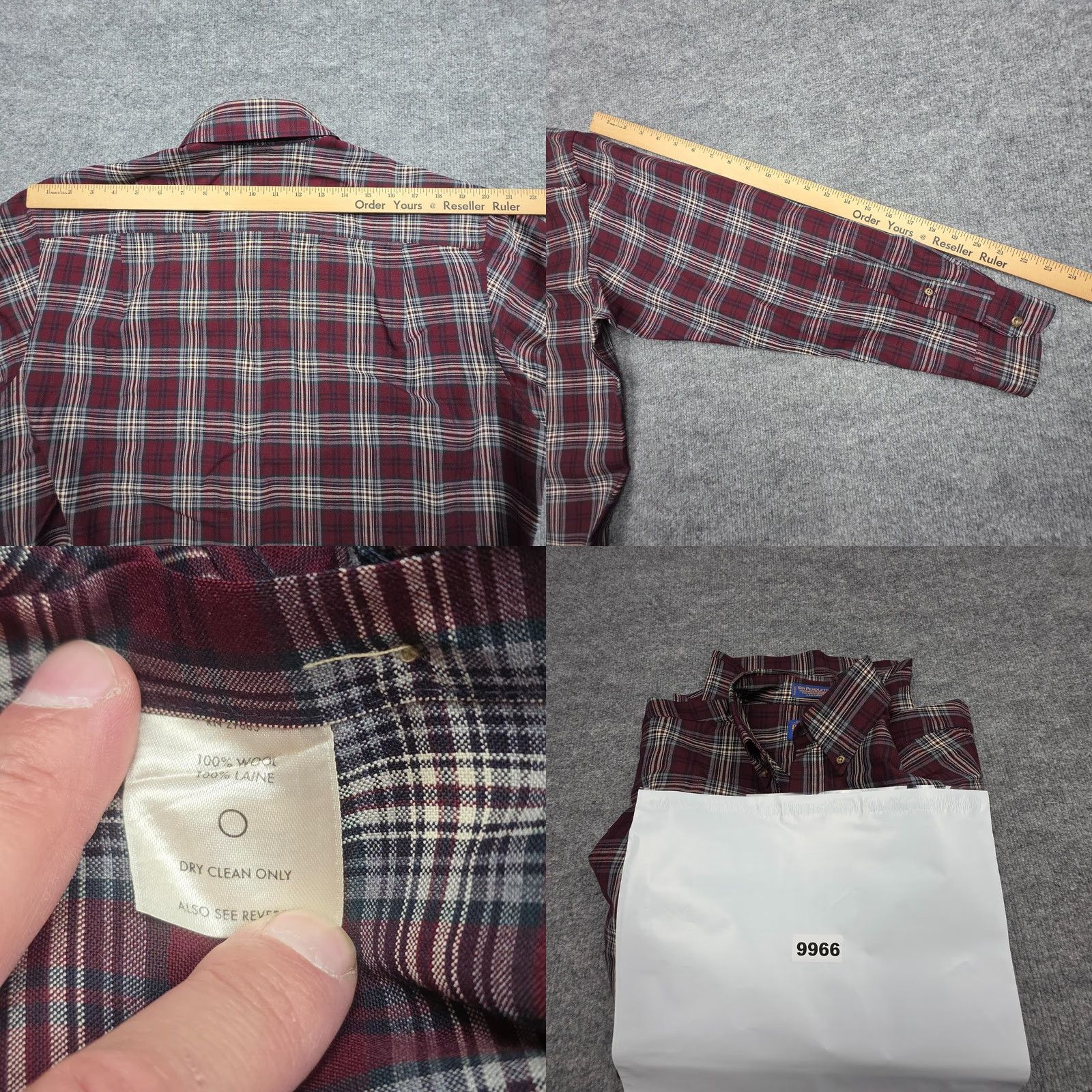 Pendleton VINTAGE Pendleton Sir Pendleton Shirt Men's Medium Red Plaid Fine Worsted Wool Shirt Size US M / EU 48-50 / 2 - 8 Thumbnail