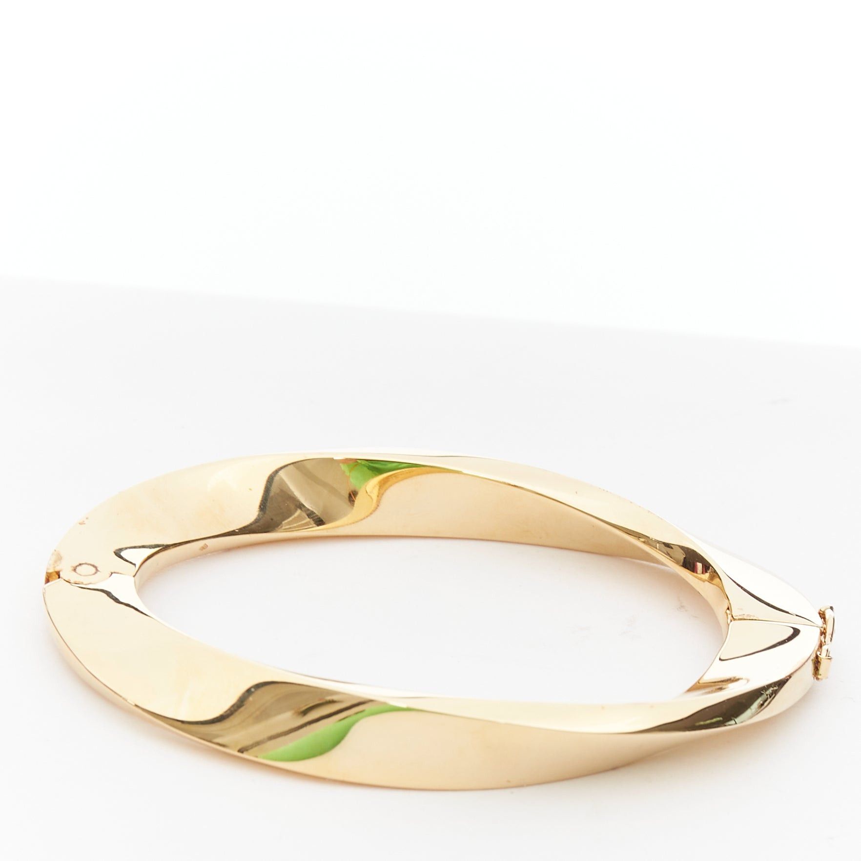 Saint Laurent Paris SAINT LAURENT Twisted gold double push clasps hard bangle Size ONE SIZE - 1 Thumbnail