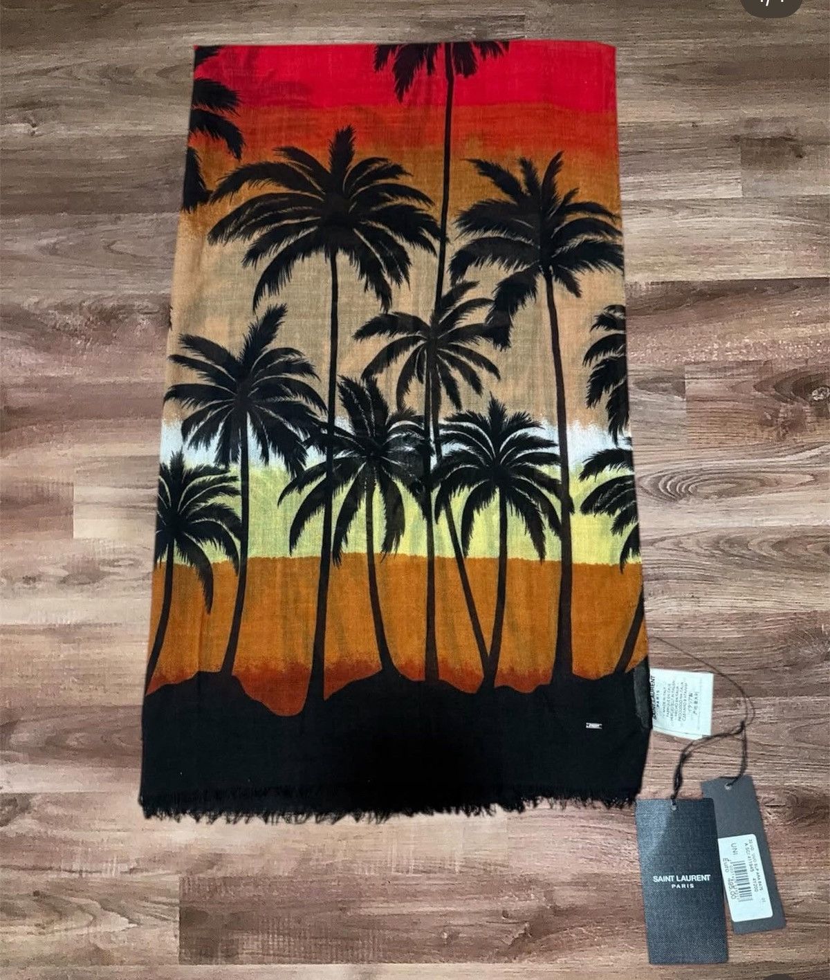 Saint Laurent Paris Saint Laurent Paris Palm Tree Scarf Hedi Slimane Size ONE SIZE - 1 Thumbnail