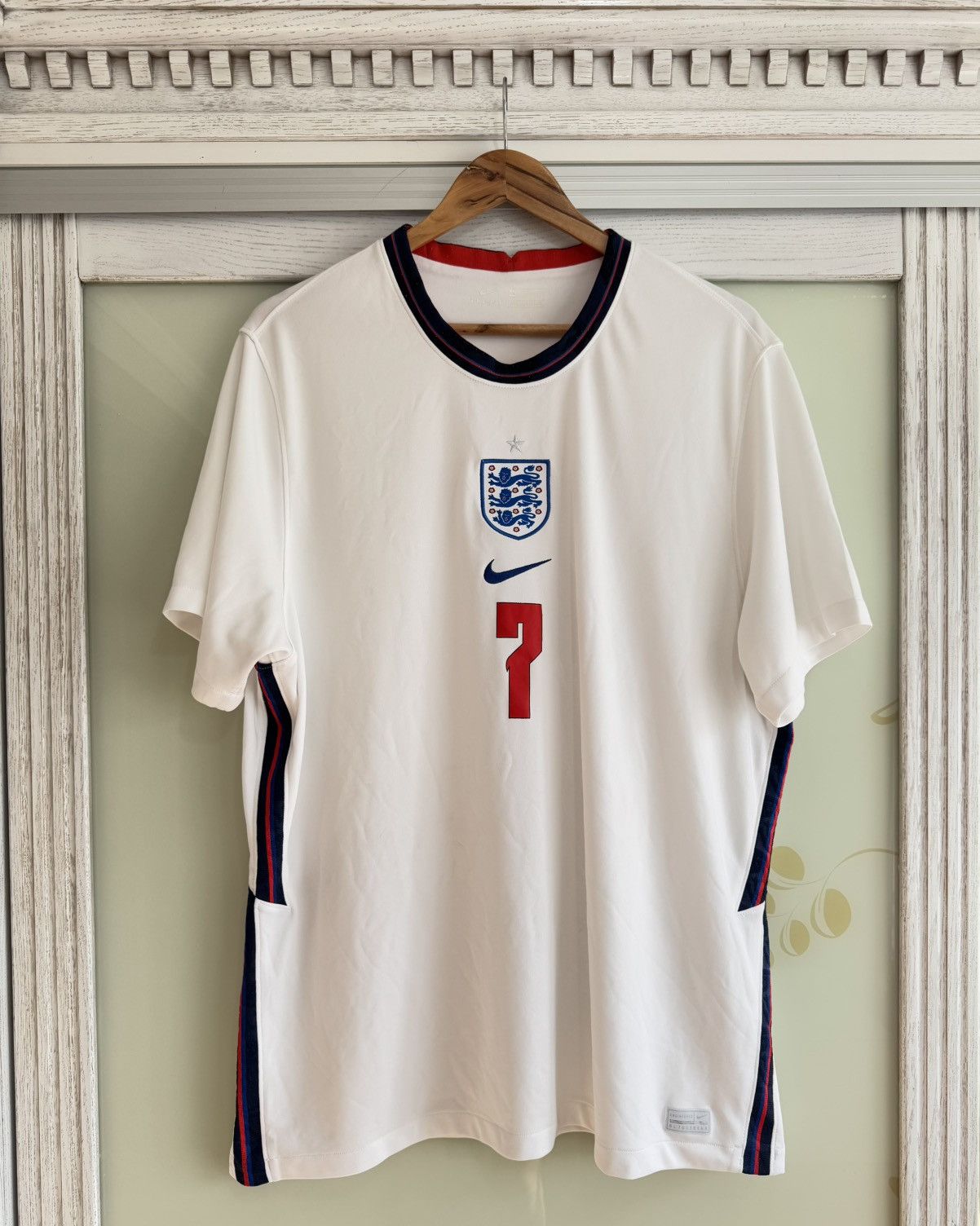 Nike Jack Grealish #7 England 2020-2021 Home Soccer Jersey Kit Size US XXL / EU 58 / 5 - 1 Thumbnail